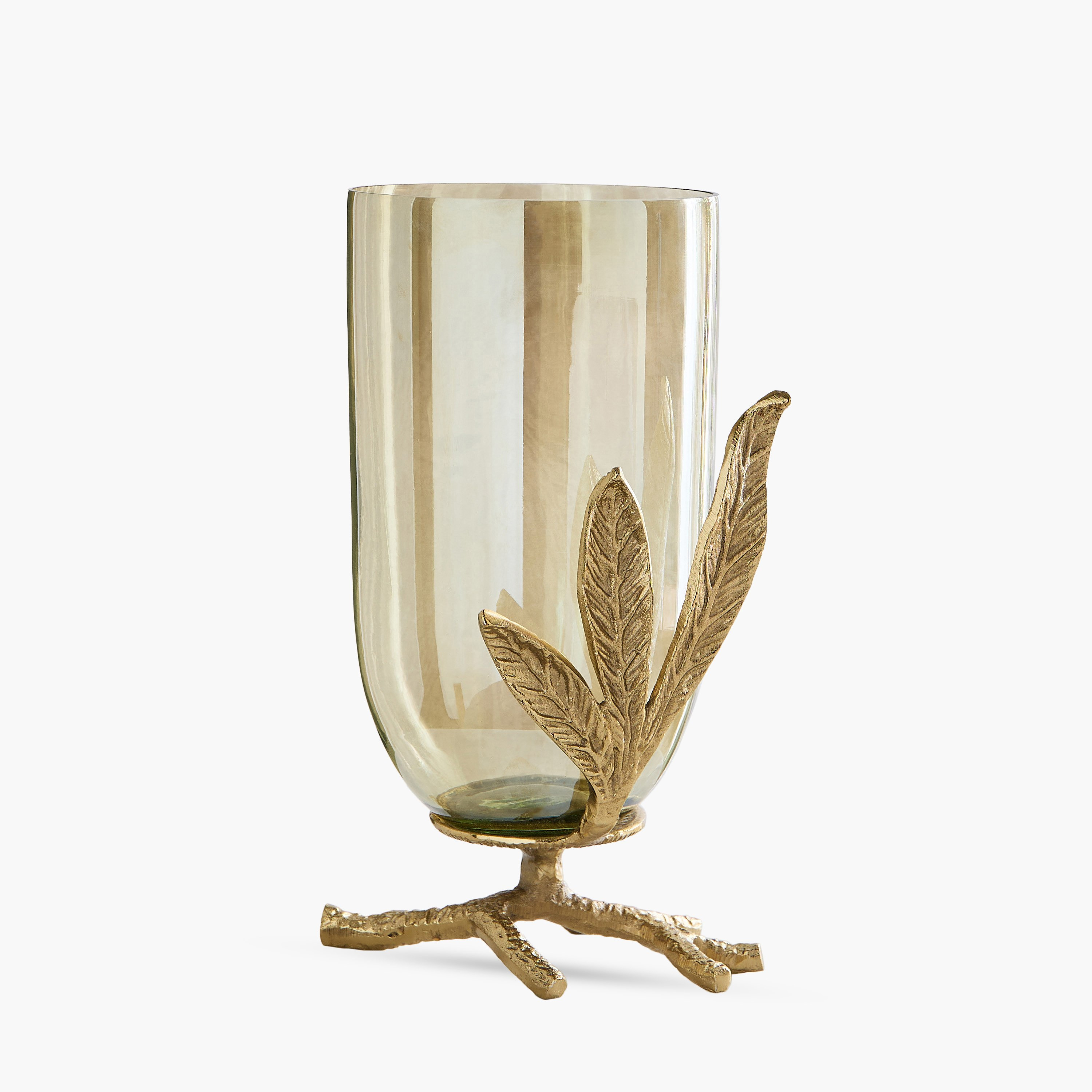 Eternity Bloom Aluminium Leaf Base Vase - 22x20x36 cm-hbxbedroom-decorandaccessories-vases-image-5