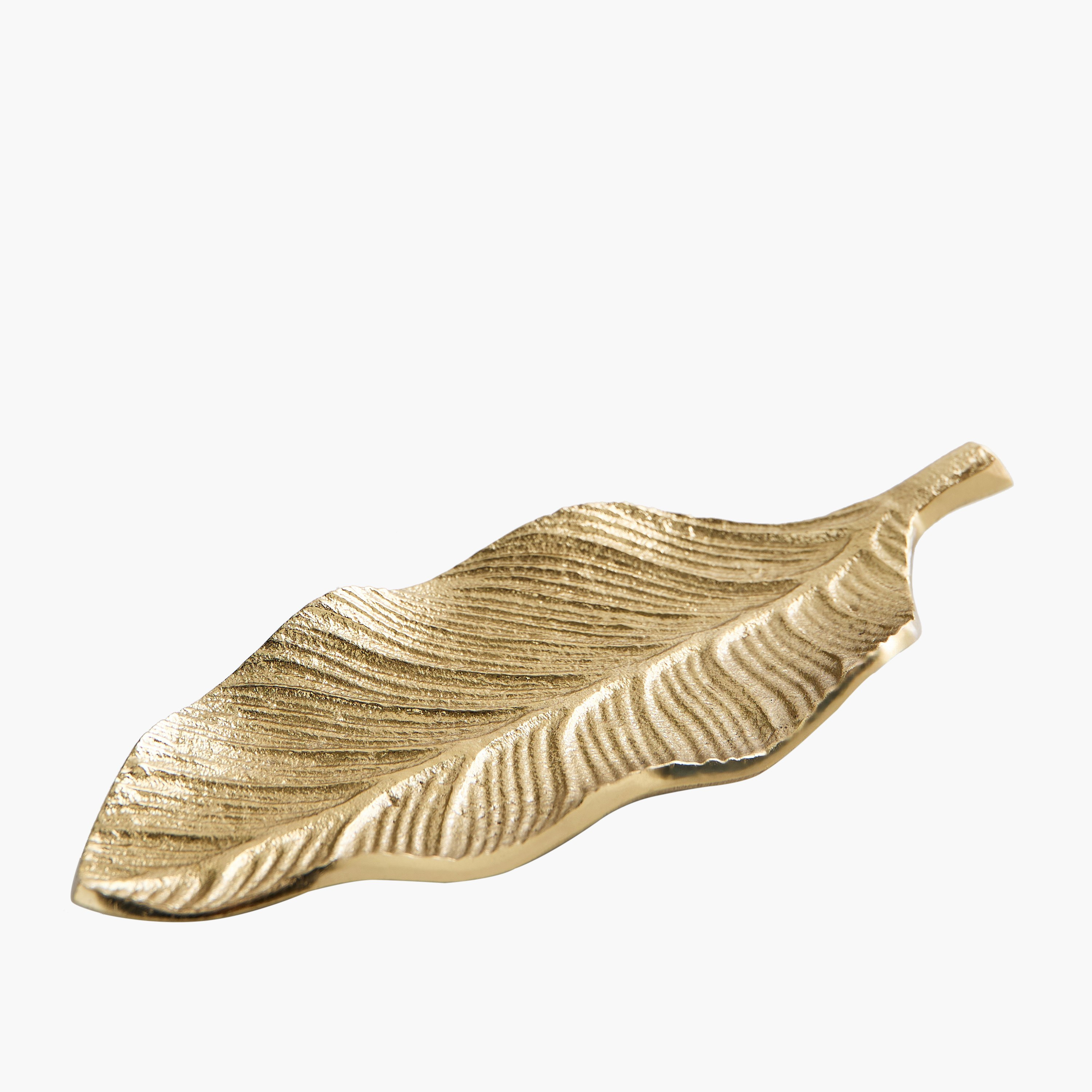 Eternity Bloom Aluminium Leaf Decorative Tray - 34x18x4 cm-hbxhomeware-hbxdecorandfurnishings-image-5