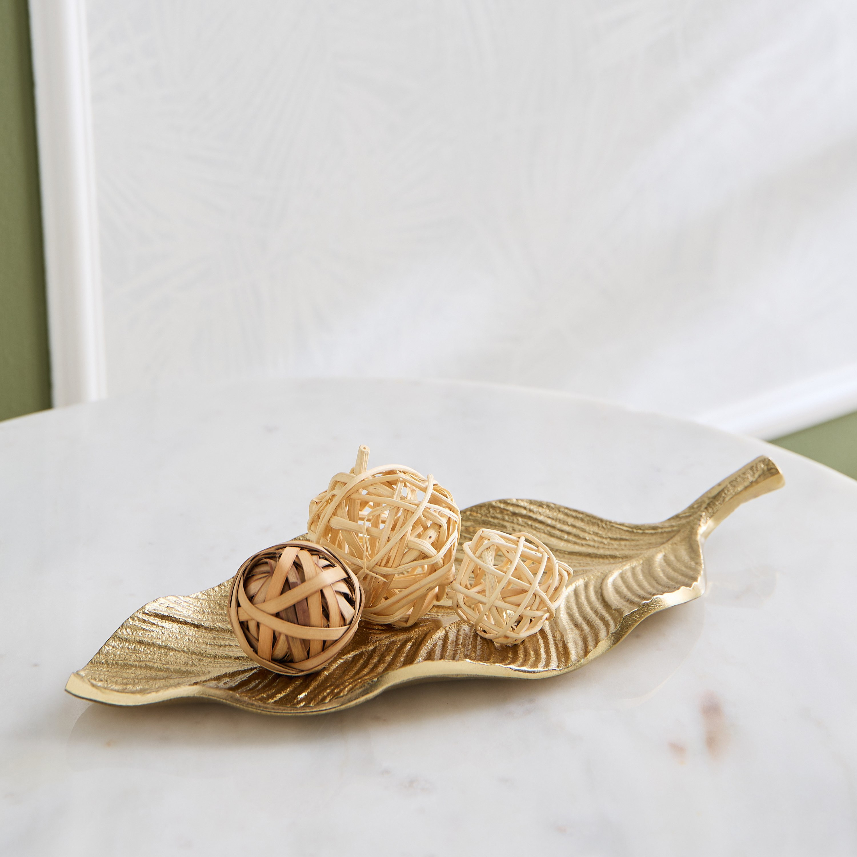 Eternity Bloom Aluminium Leaf Decorative Tray - 30x18x4 cm-PROMO_HB_AE_B1G1_250925-image-2