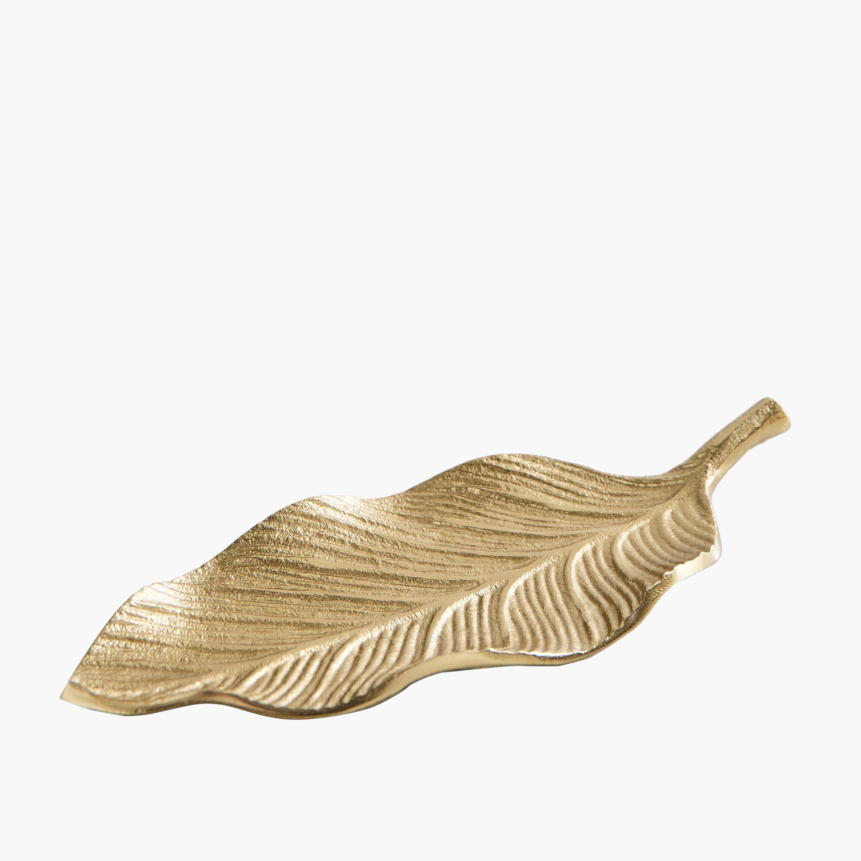 Eternity Bloom Aluminium Leaf Decorative Tray - 30x18x4 cm-PROMO_HB_AE_B1G1_250925-image-5