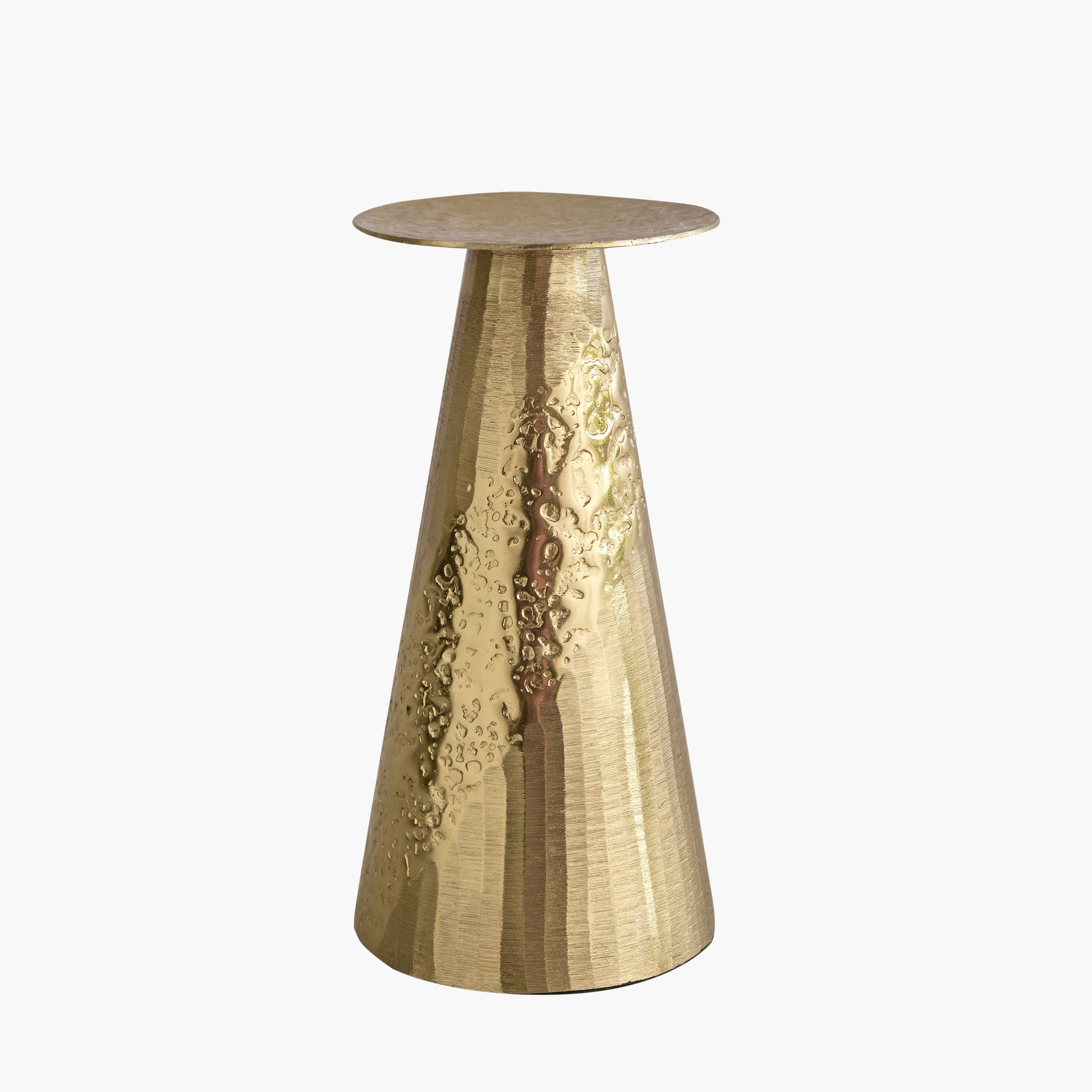 Melrose Litt Aluminium Textured Pillar Candleholder - 12x12x24 cm-hbxlivingroom-decorandaccessories-candleholders-image-5