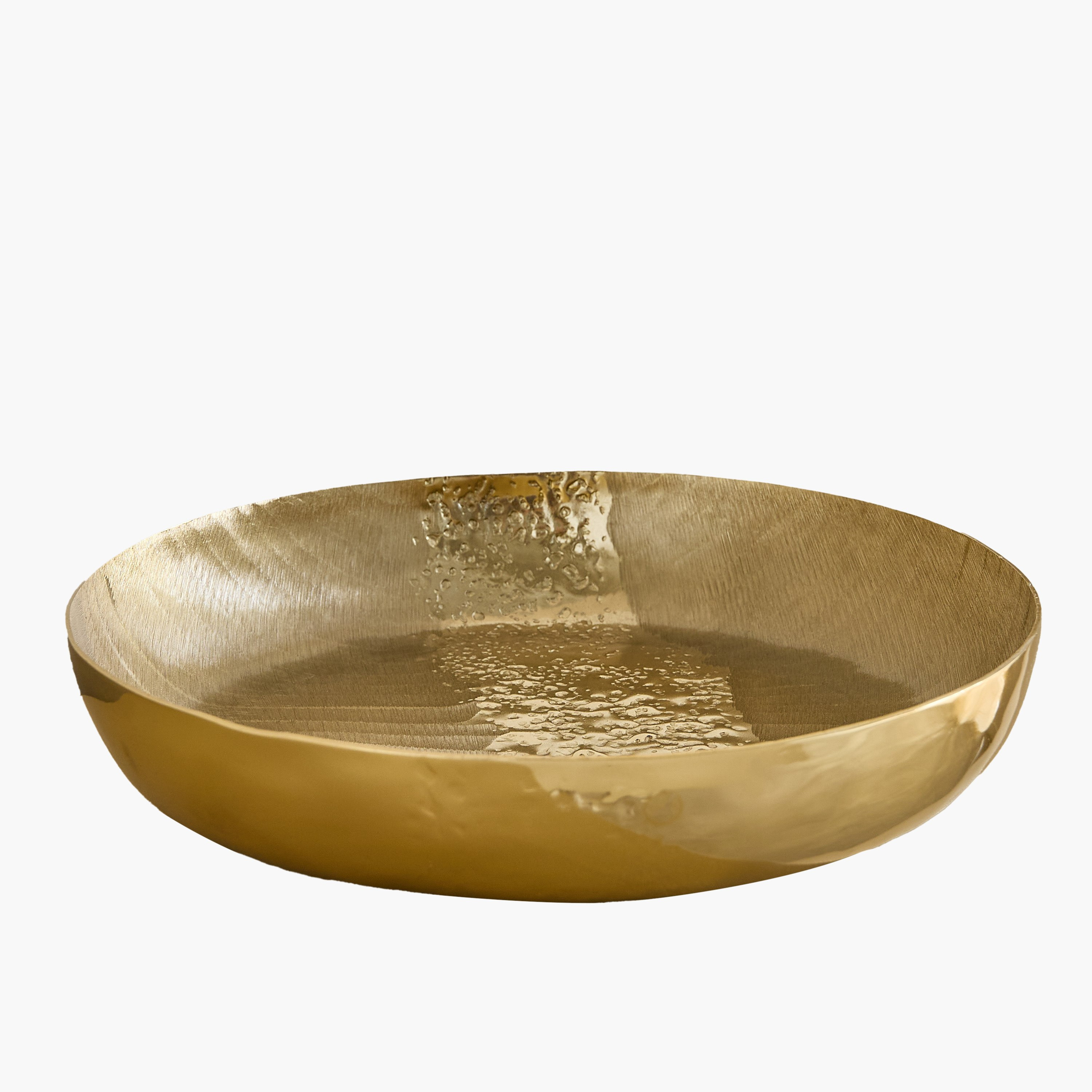 Melrose Litt Aluminium Textured Decorative Round Flat Bowl - 30x30x7 cm-hbxdecorandfurnishings-homeaccessories-bowls-image-8