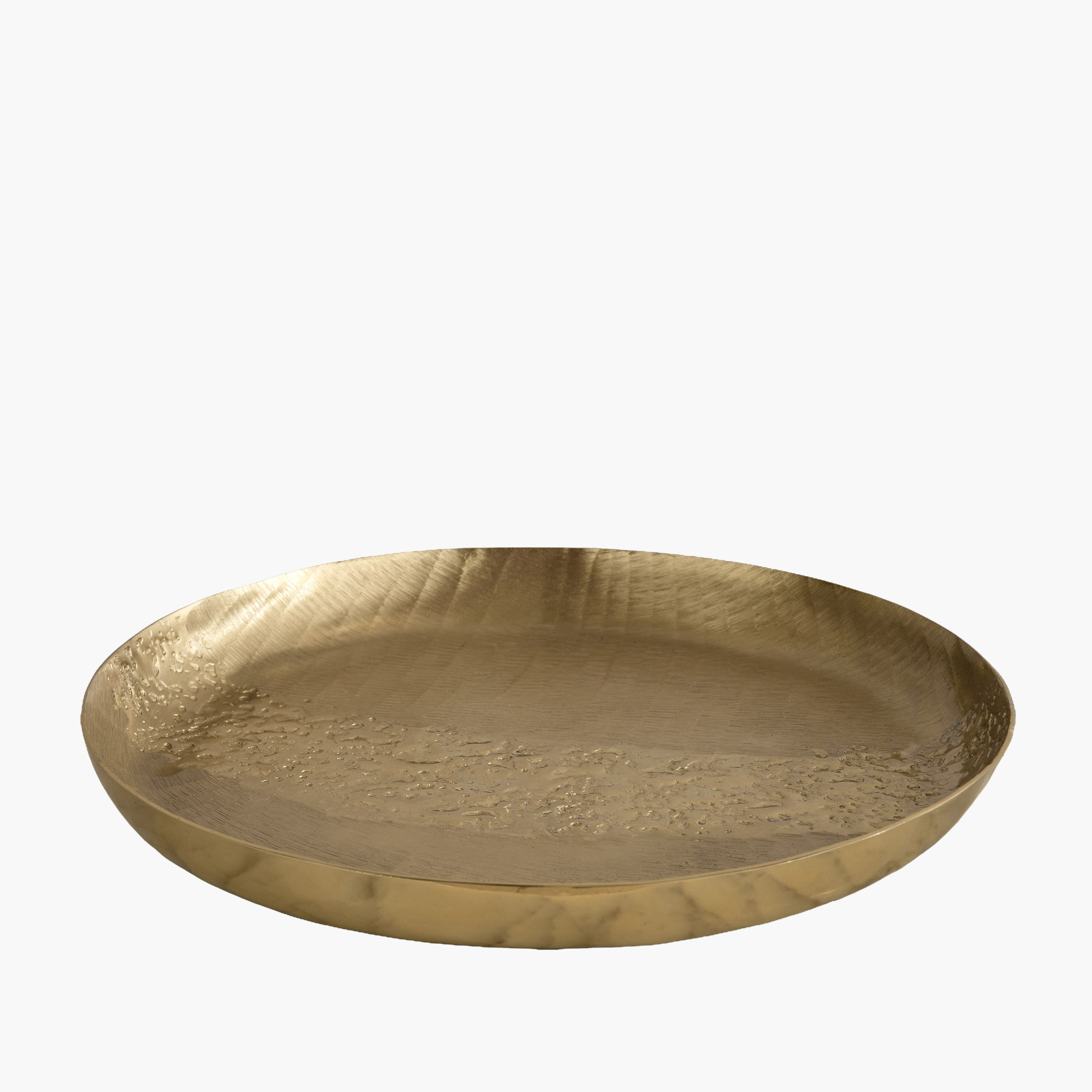 Melrose Litt Aluminium Textured Round Flat Decorative Tray - 34x34x3 cm-hbxhomeware-hbxdecorandfurnishings-image-5