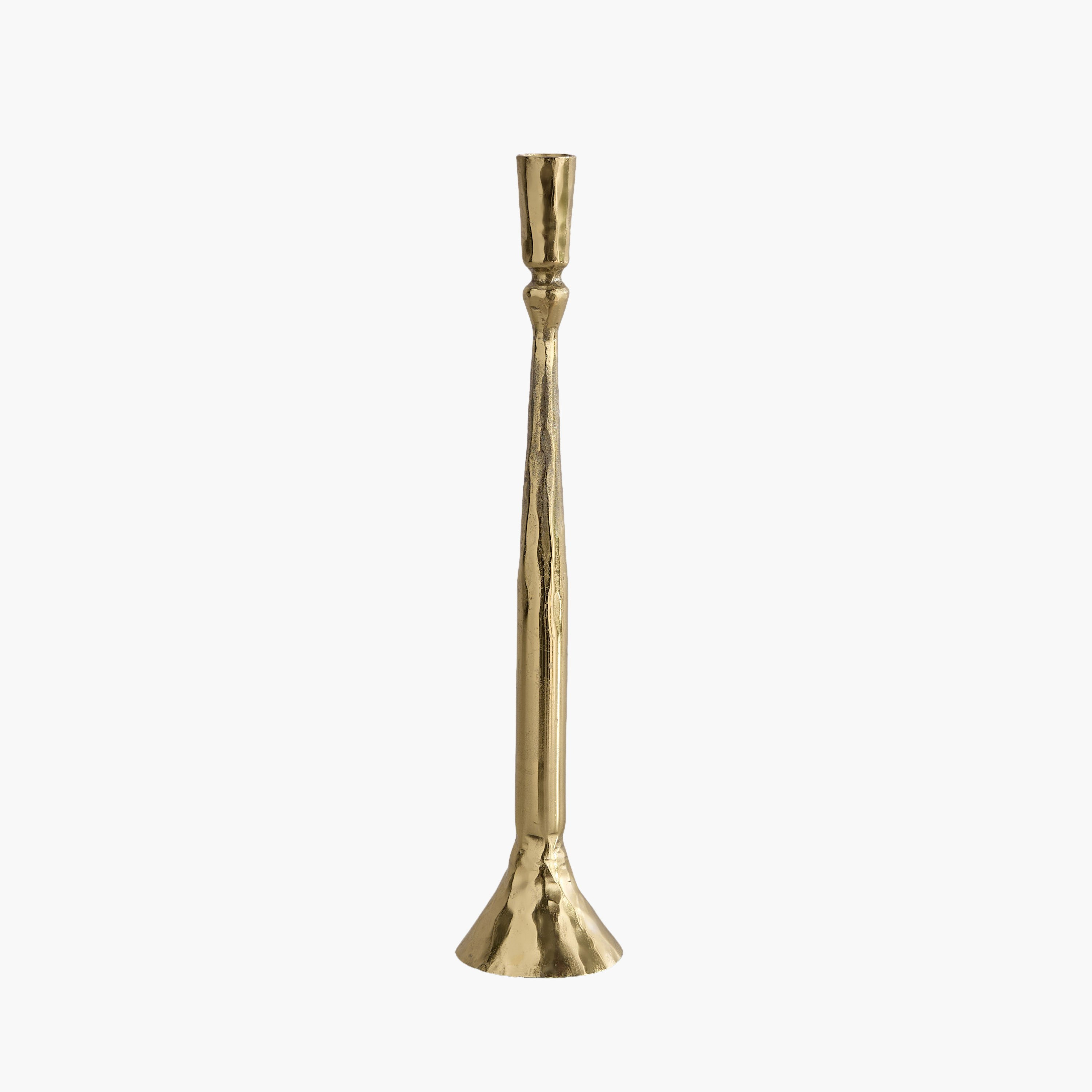 Melrose Litt Aluminium Textured Taper Candleholder - 8x8x50 cm-hbxlivingroom-decorandaccessories-candleholders-image-5