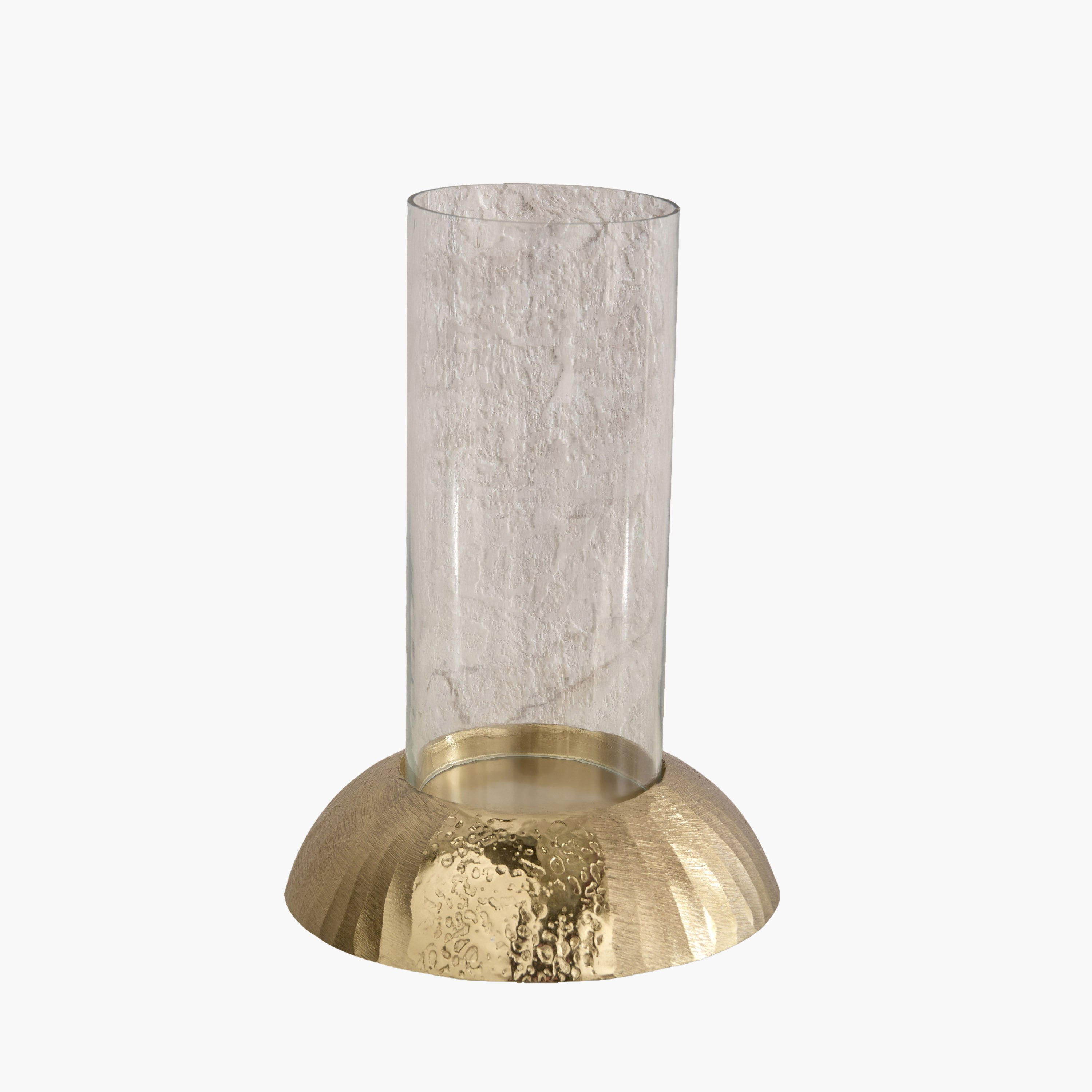 Melrose Litt Glass Hurricane with Aluminium Base - 19x19x28 cm-hbxlivingroom-decorandaccessories-candleholders-image-6