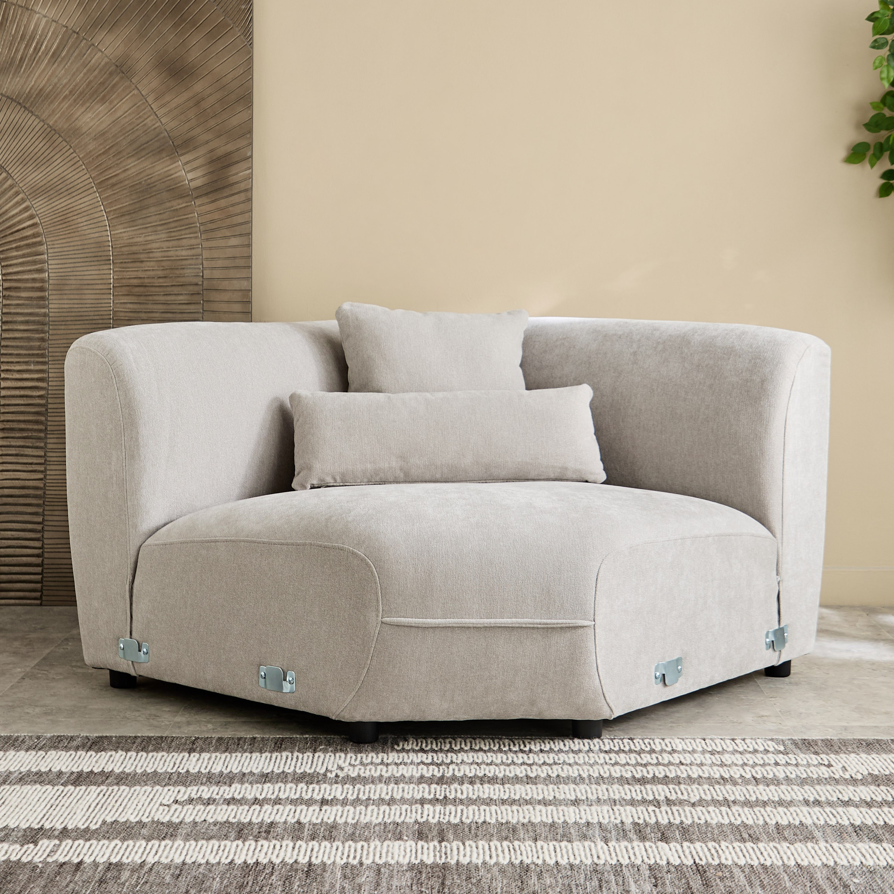 Grafton 7-Seater Fabric Left Corner Sofa with 8 Cushions and Wooden Tray Console-hbxlivingroom-sofasandarmchairs-cornersofas-image-7