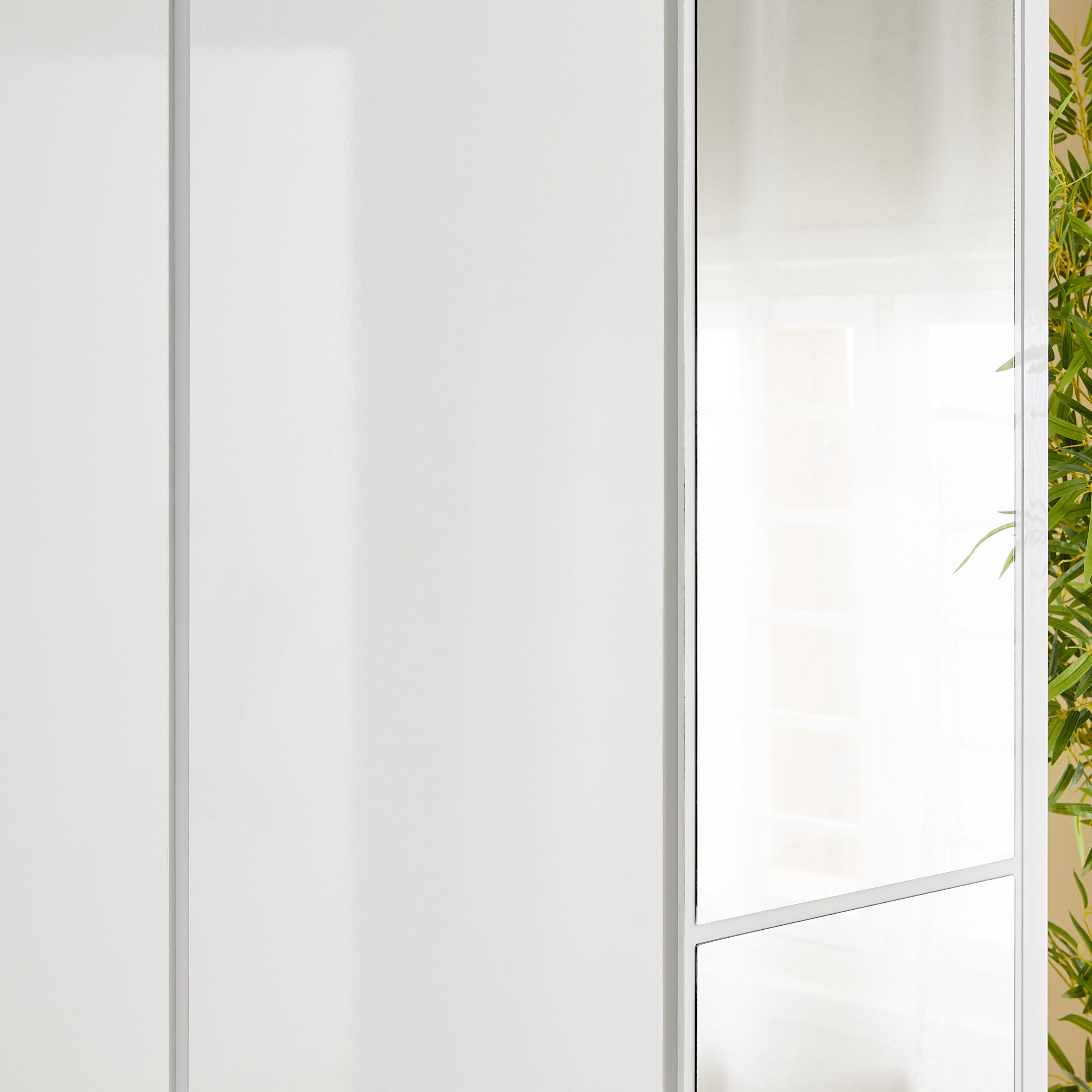 Artisan 4-Door Glossy Wardrobe with Drawer & Mirror-hbxfurniture-wardrobes-image-6