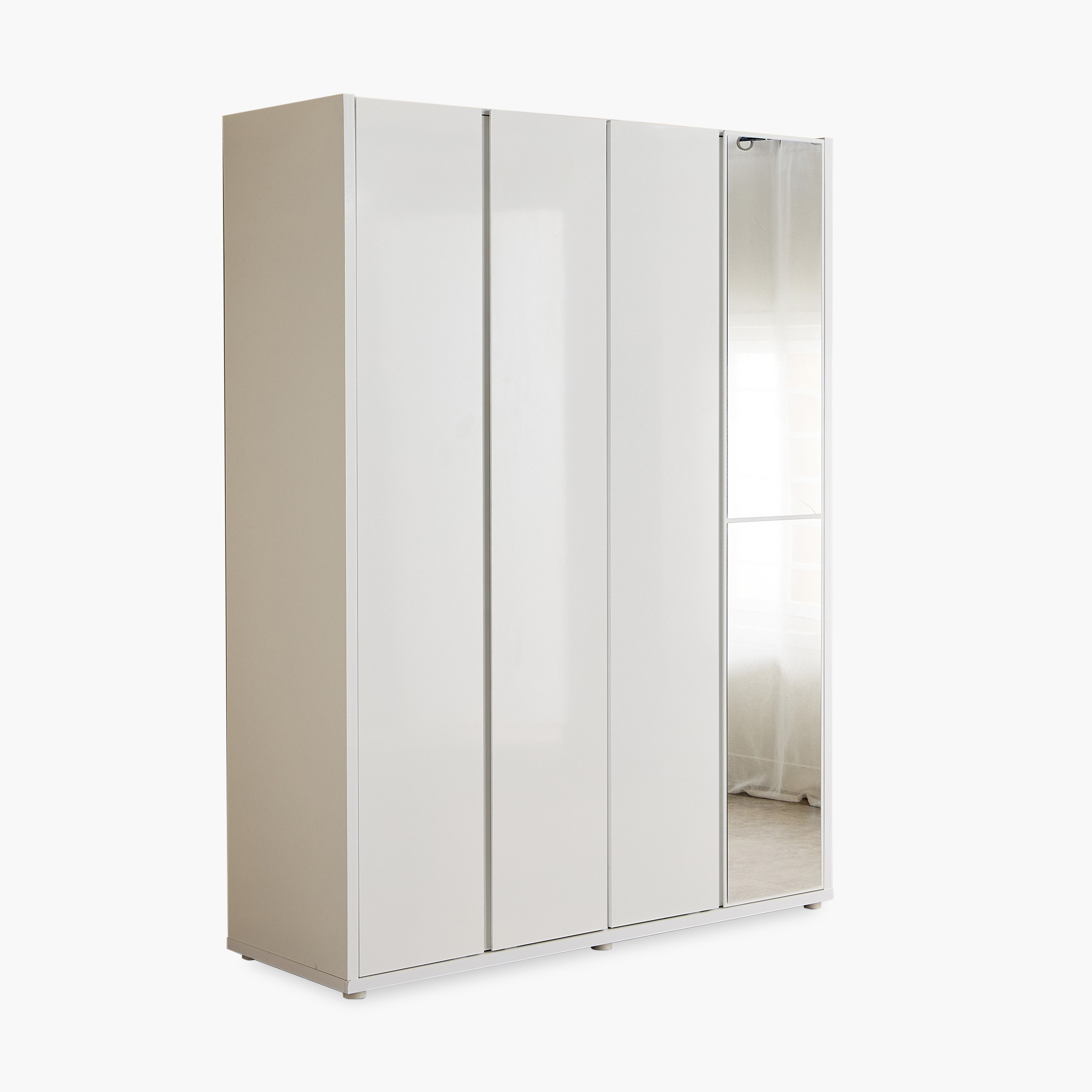 Artisan 4-Door Glossy Wardrobe with Drawer & Mirror-hbxfurniture-wardrobes-image-9