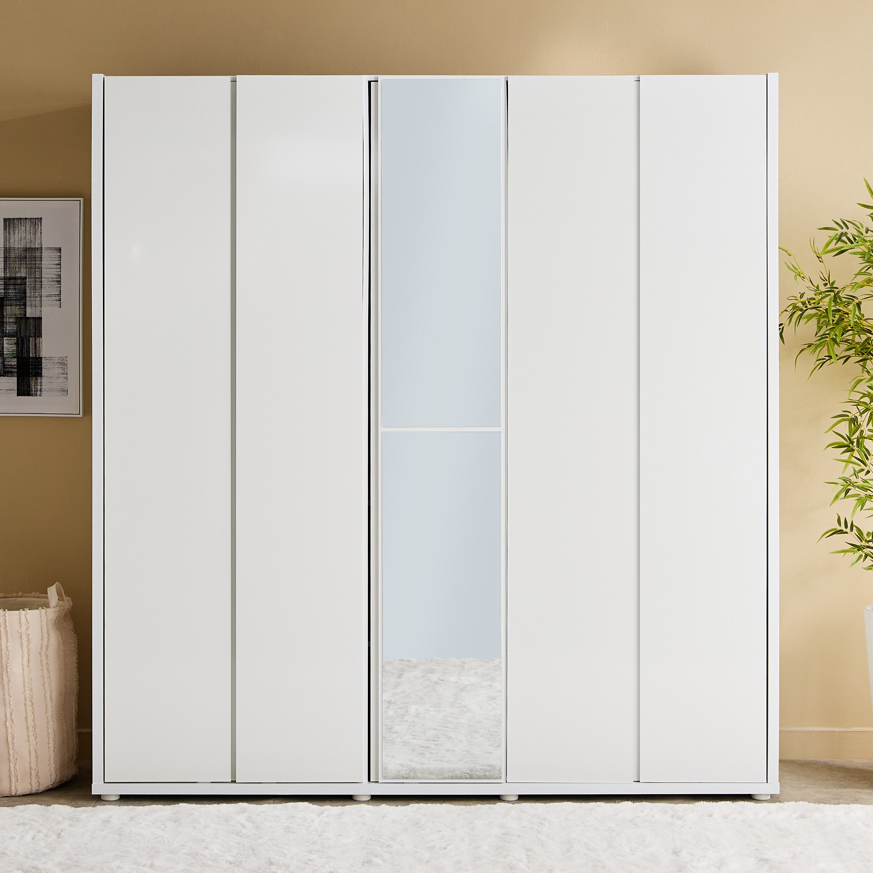 خزانة ملابس لامعة بـ5 أبواب ومرآة من أرتيسان-hbxfurniture-wardrobes-image-2