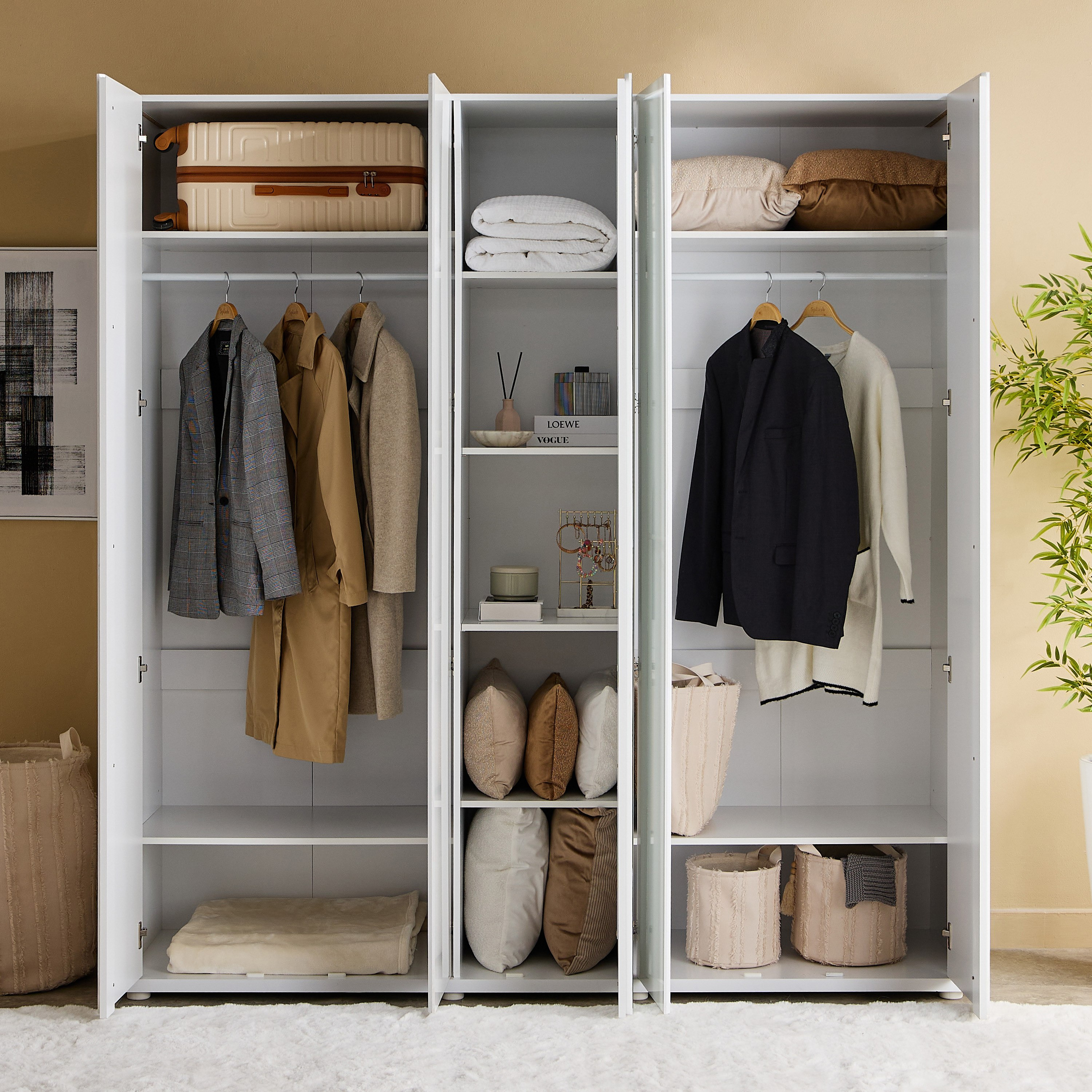 خزانة ملابس لامعة بـ5 أبواب ومرآة من أرتيسان-hbxfurniture-wardrobes-image-3