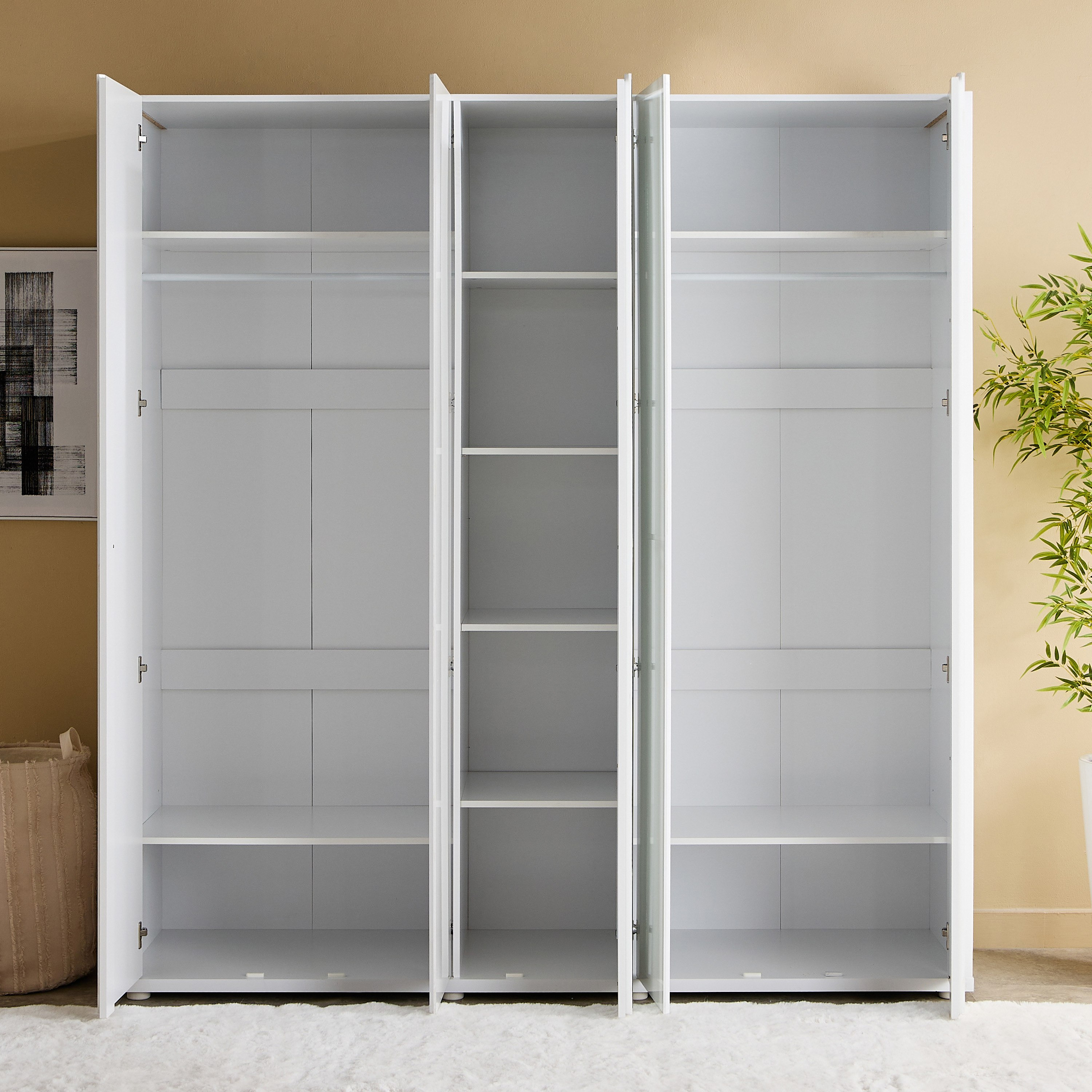 خزانة ملابس لامعة بـ5 أبواب ومرآة من أرتيسان-hbxfurniture-wardrobes-image-4