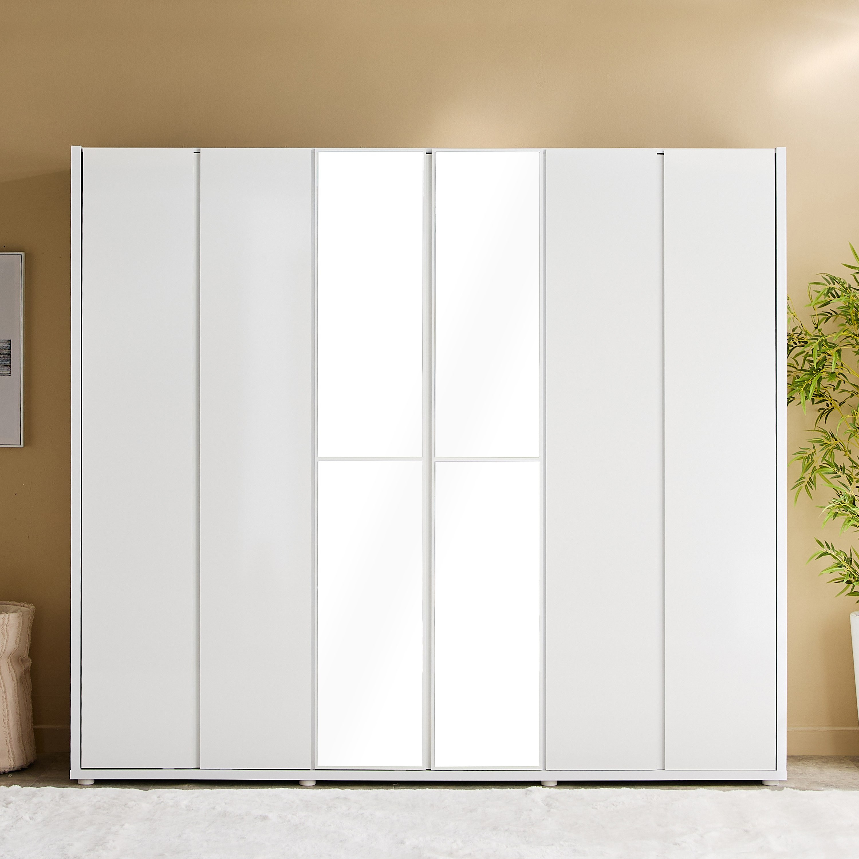 خزانة ملابس لامعة بـ6 أبواب ومرآتين من أرتيسان-hbxfurniture-wardrobes-image-2