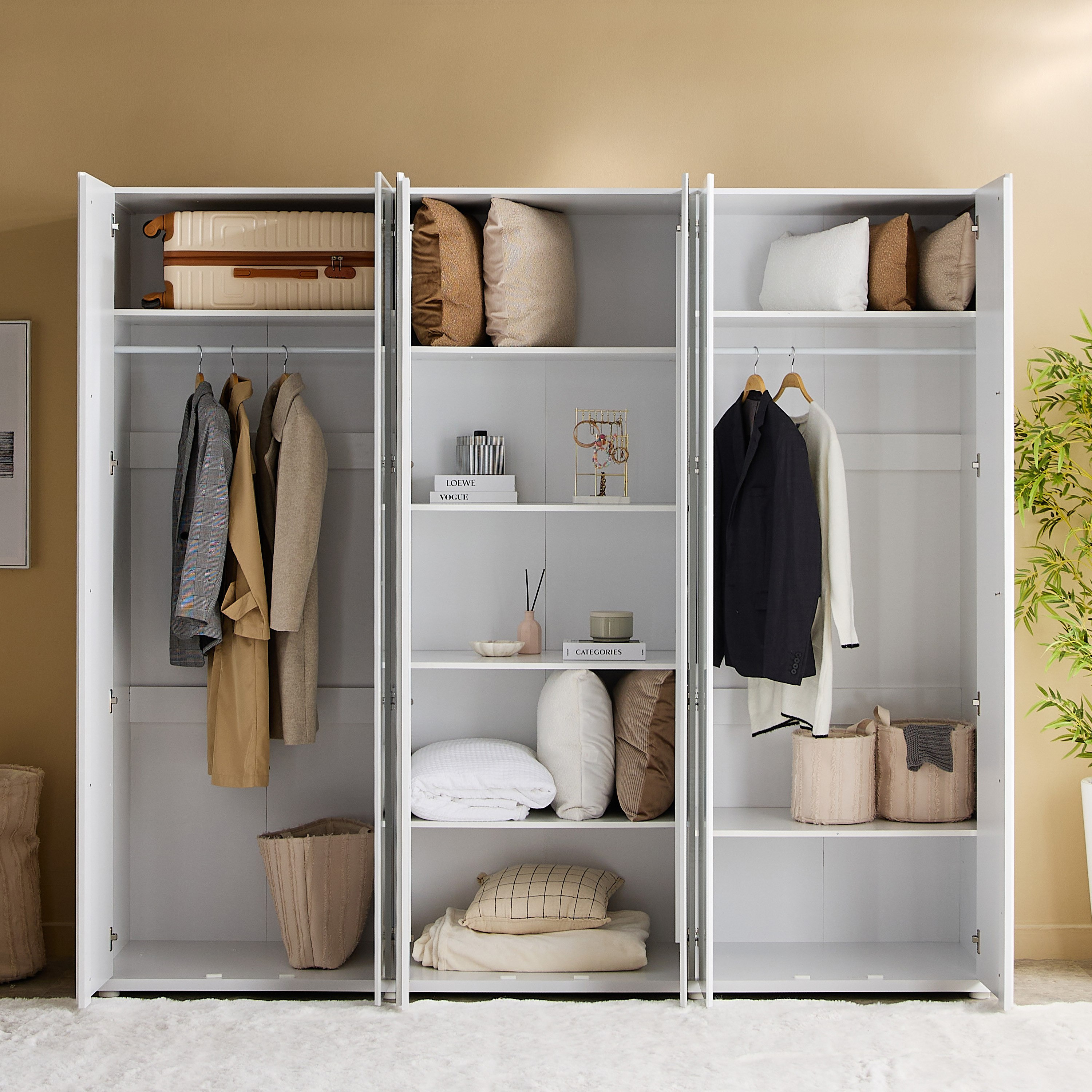 خزانة ملابس لامعة بـ6 أبواب ومرآتين من أرتيسان-hbxfurniture-wardrobes-image-3