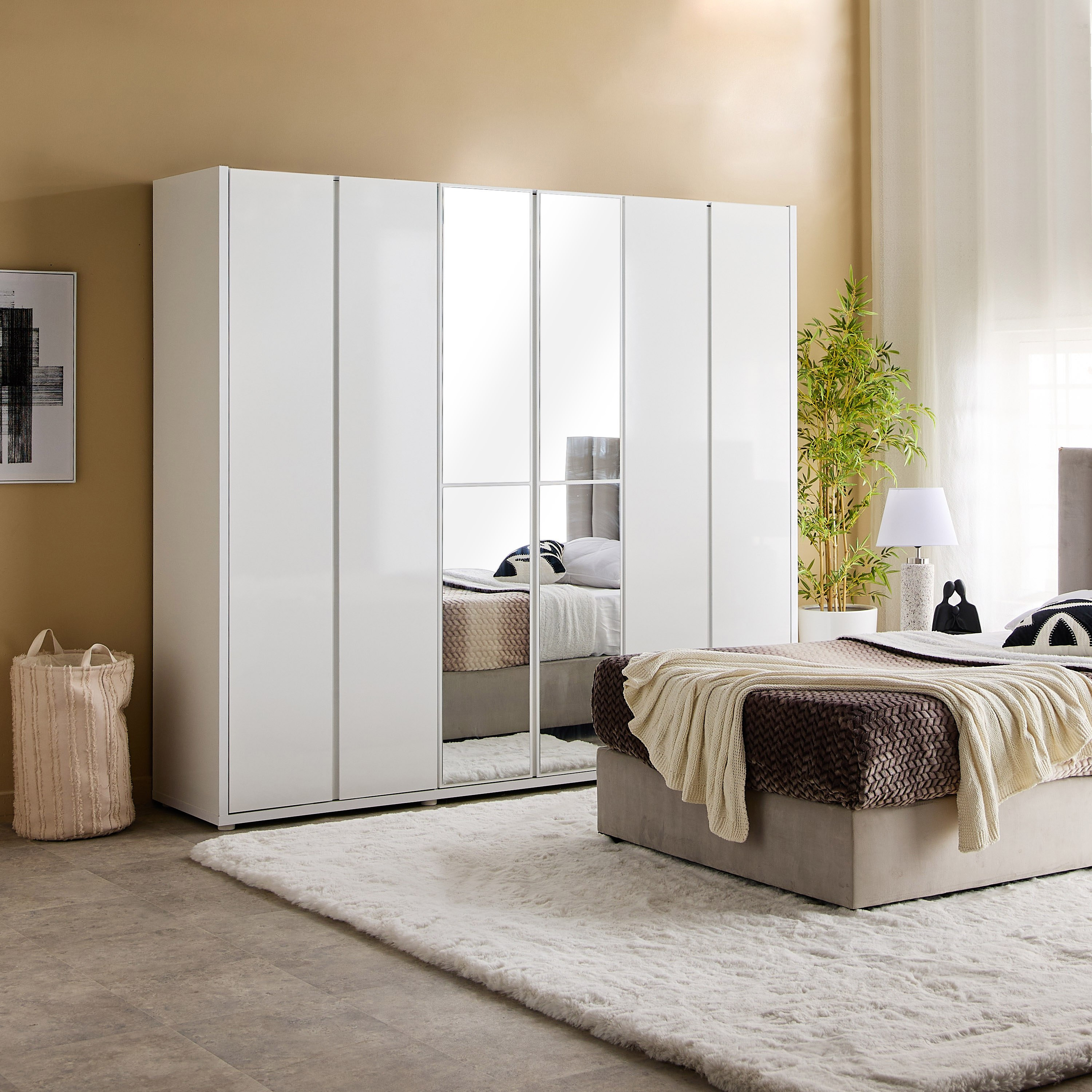 خزانة ملابس لامعة بـ6 أبواب ومرآتين من أرتيسان-hbxfurniture-wardrobes-image-8