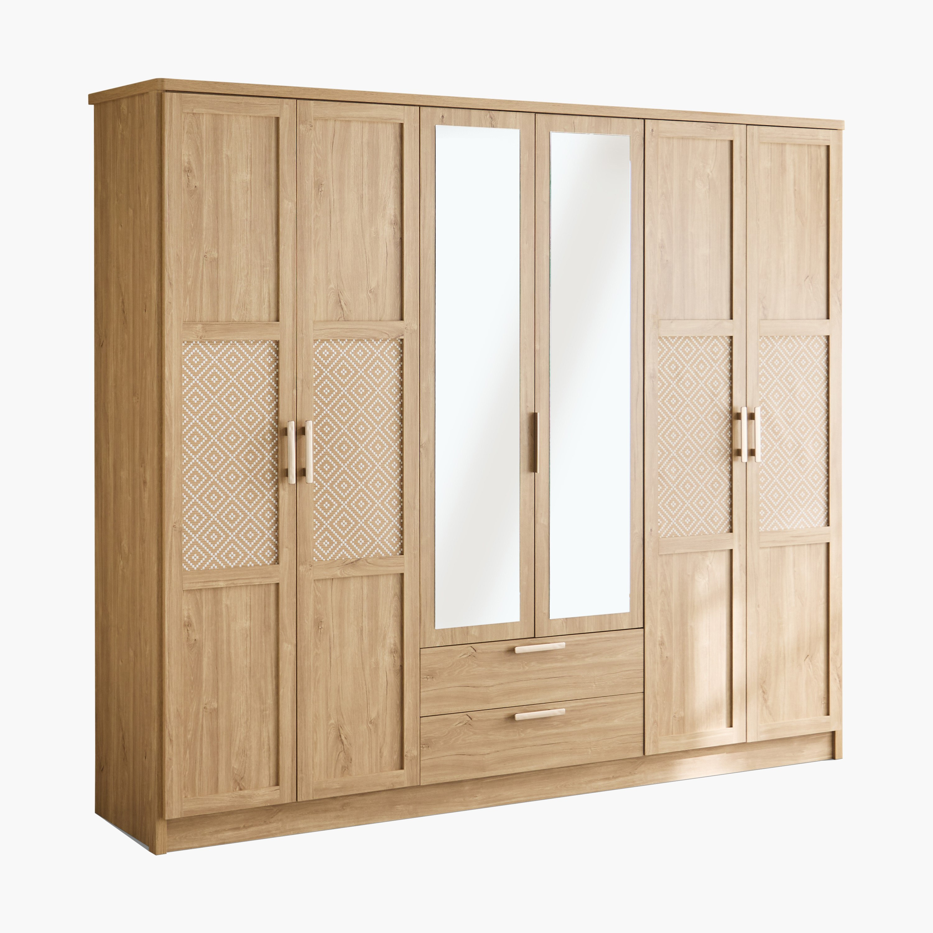 Naples 6-Door Wardrobe with 2 Drawers and Mirror-hbxfurniture-wardrobes-image-10