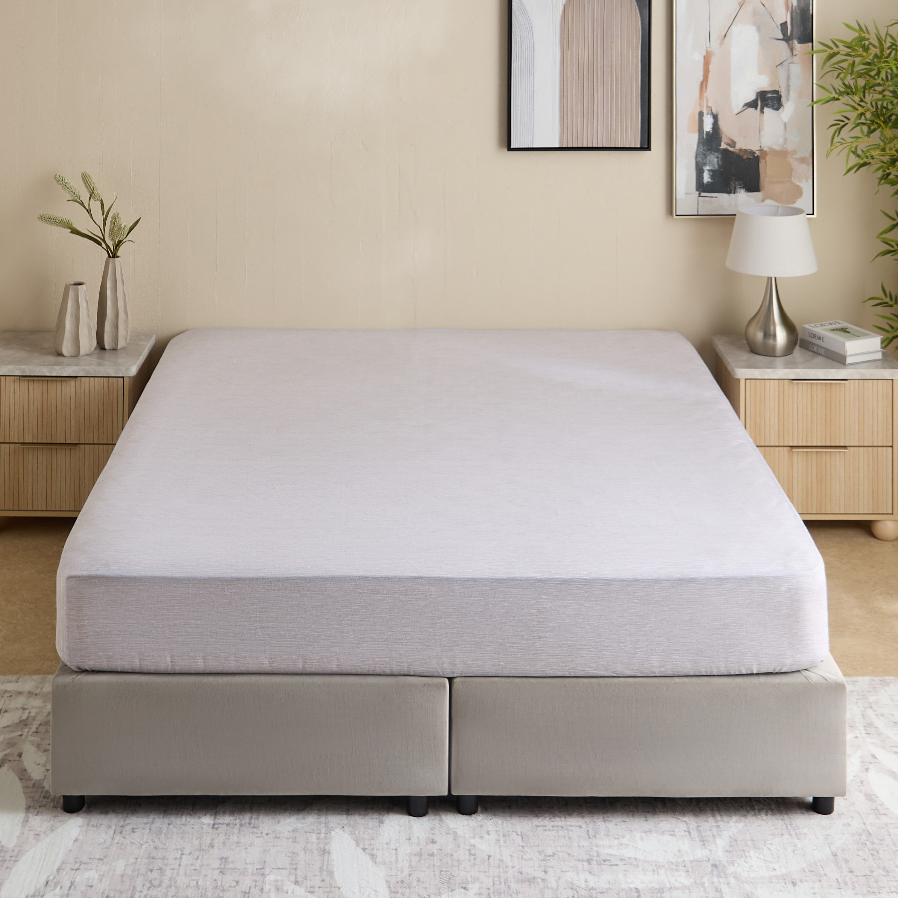 شرشف مطاطي كوين قطن بطبعات زابتا من أورورا - 150x200+33 سم-hbxhomeware-bedding-fittedsheets-image-3