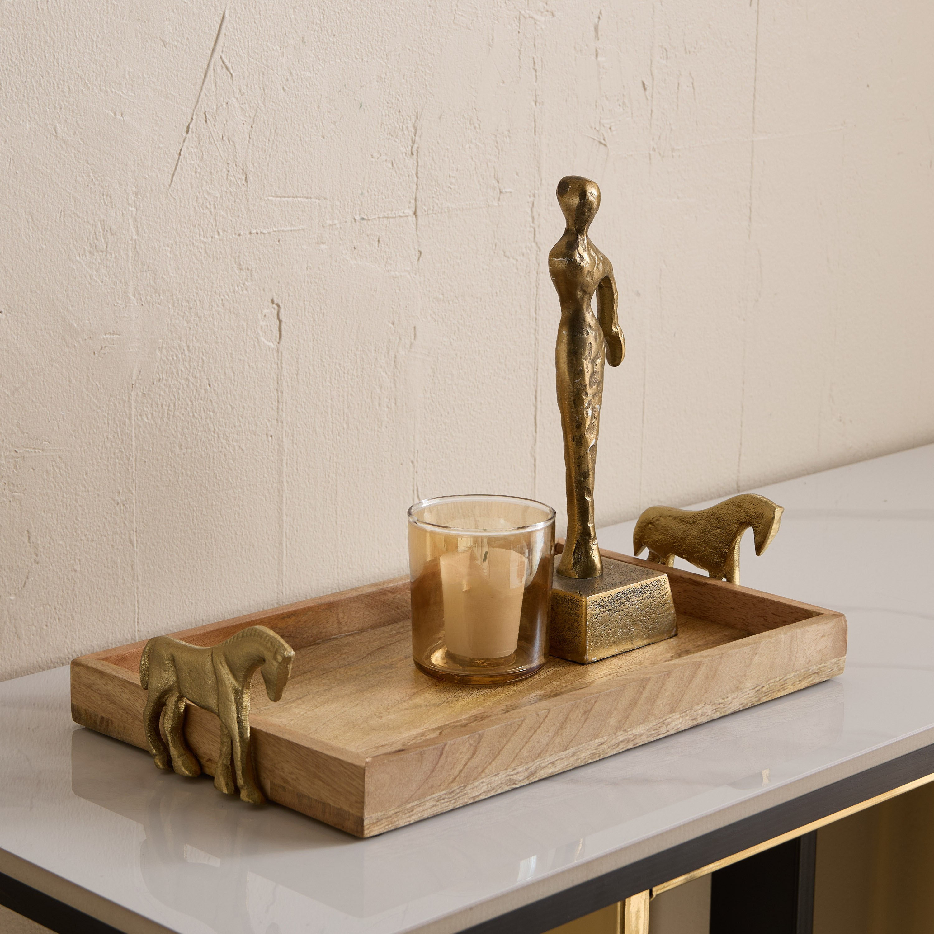 Astro Wooden Decorative Tray with Aluminium Handle - 35x20x9 cm-PROMO_HB_AE_B1G1_250925-image-4