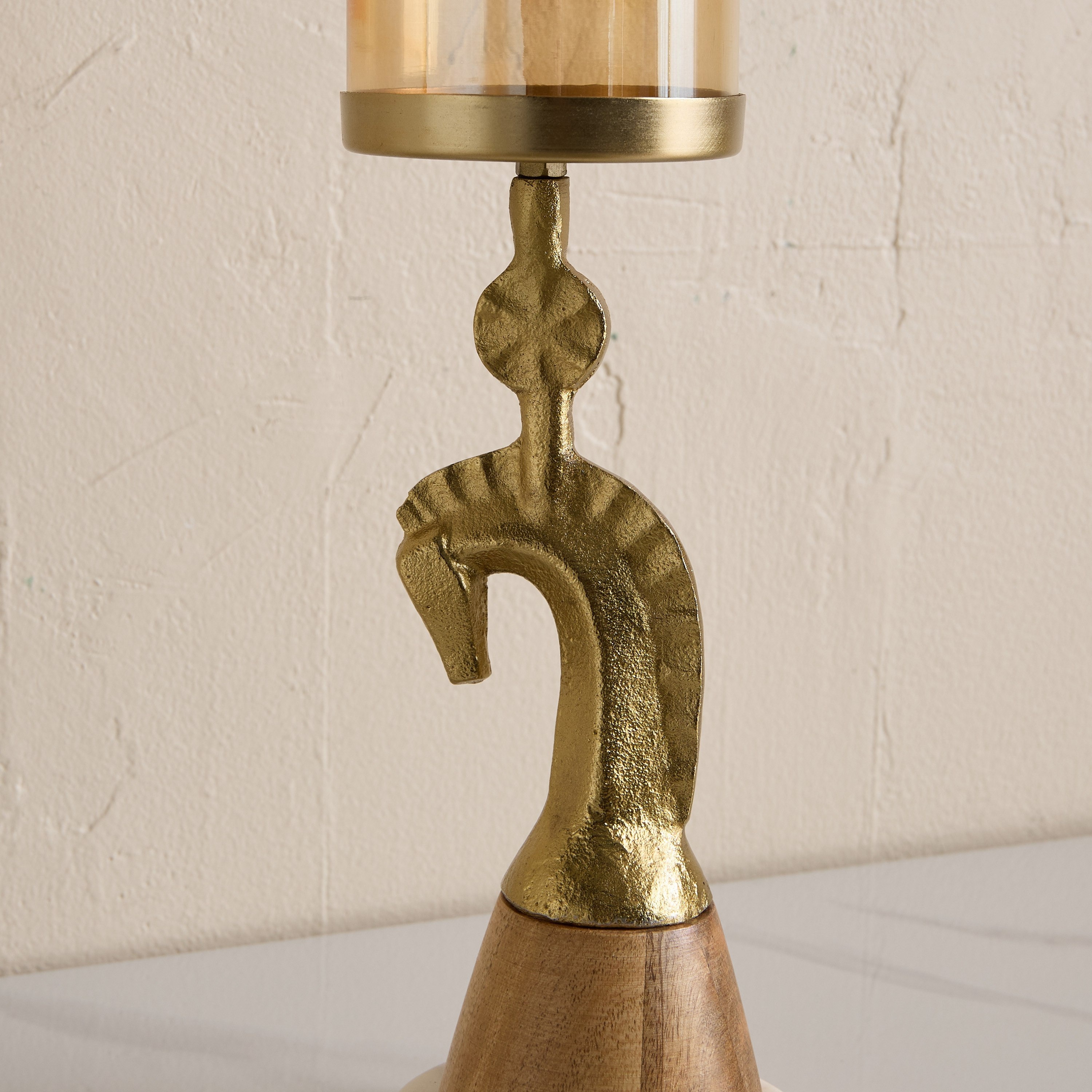 Astro Horse Pillar Candleholder with Glass - 10x10x35 cm-hbxlivingroom-decorandaccessories-candleholders-image-7