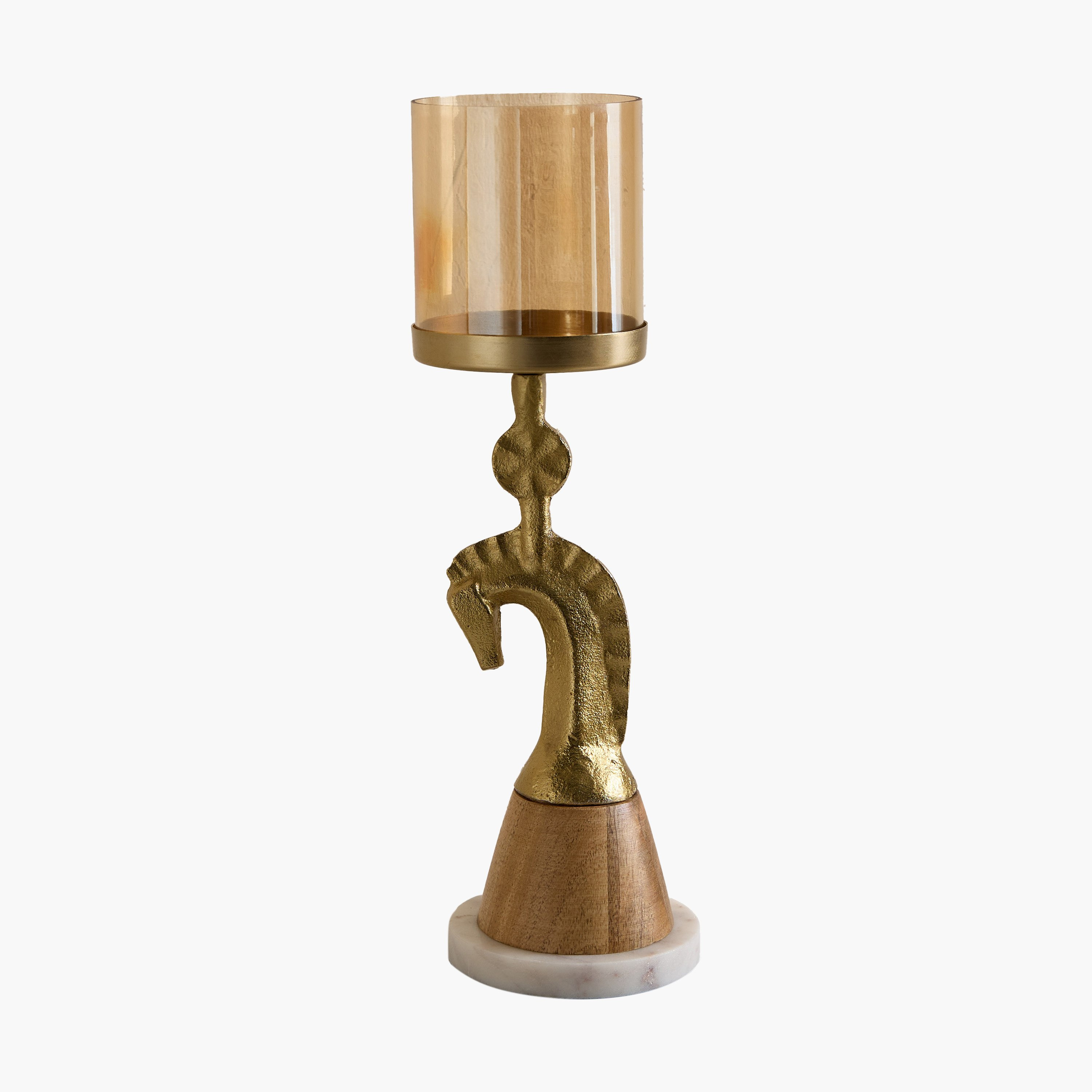 Astro Horse Pillar Candleholder with Glass - 10x10x35 cm-hbxlivingroom-decorandaccessories-candleholders-image-9