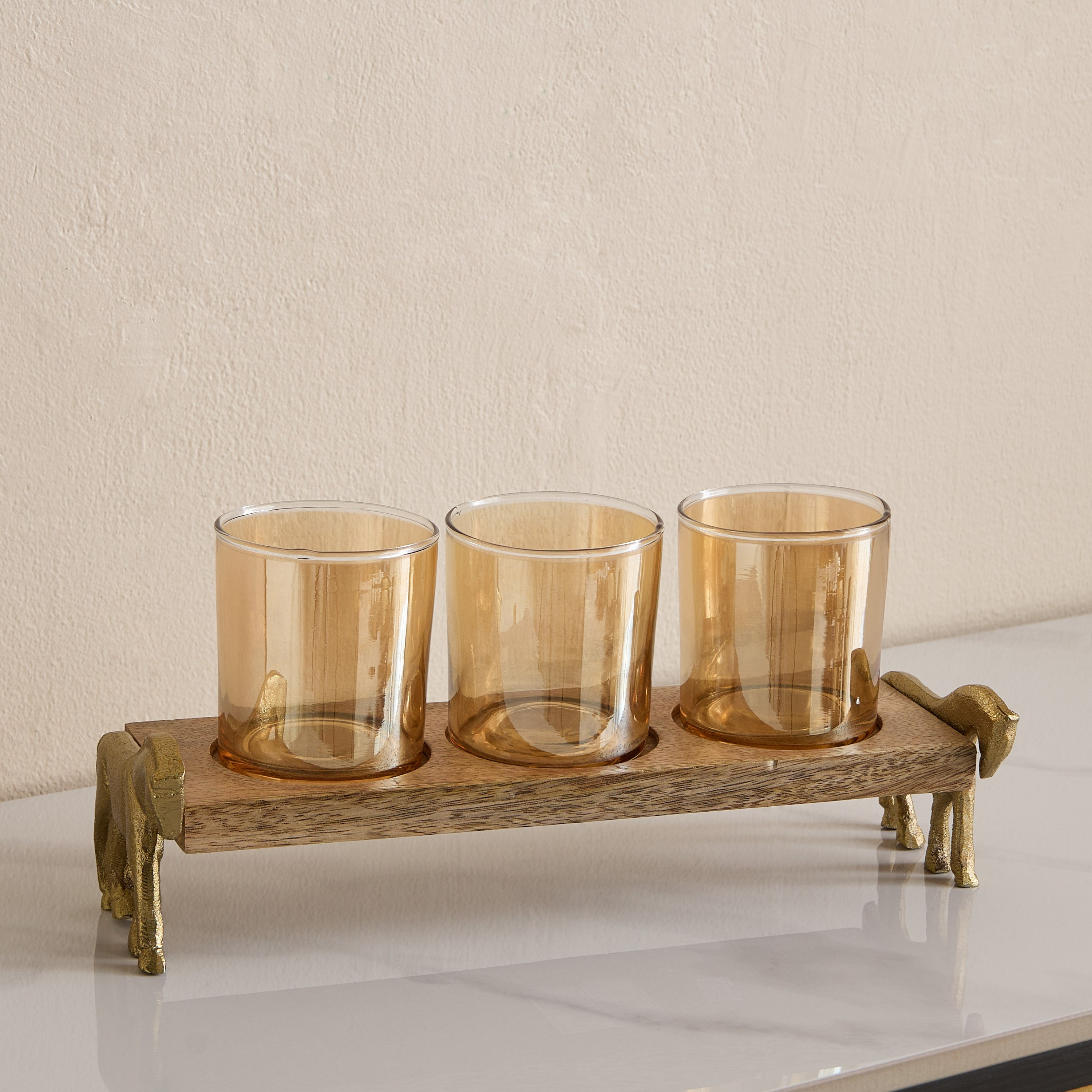 Astro 3-Votive Holder with Metal Base - 29x10x14 cm-hbxlivingroom-decorandaccessories-candleholders-image-2