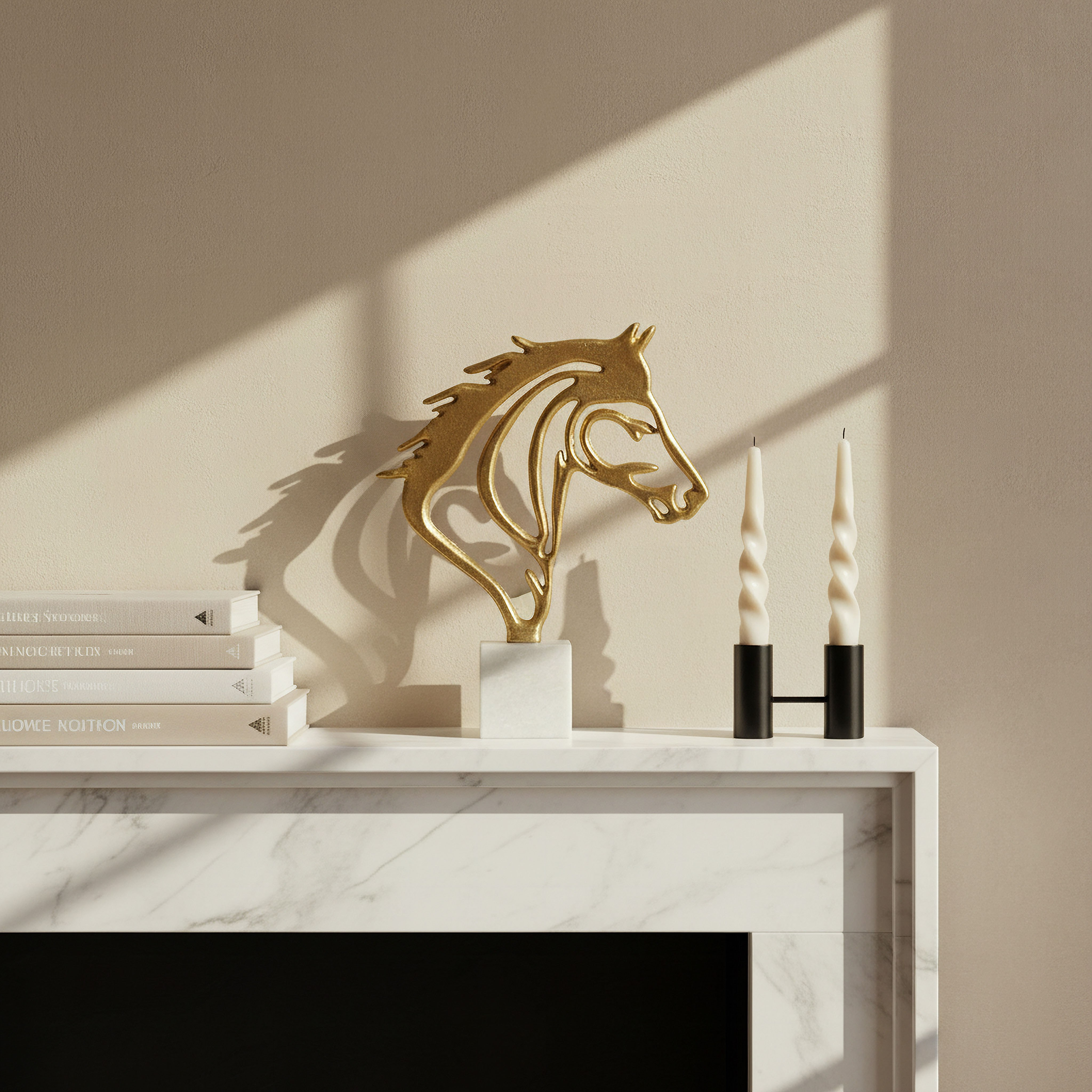 Astro Aluminium Horse Accent with Marble Base - 29x8x36 cm-hbxhomeware-homedecor-figurinesandornaments-image-3