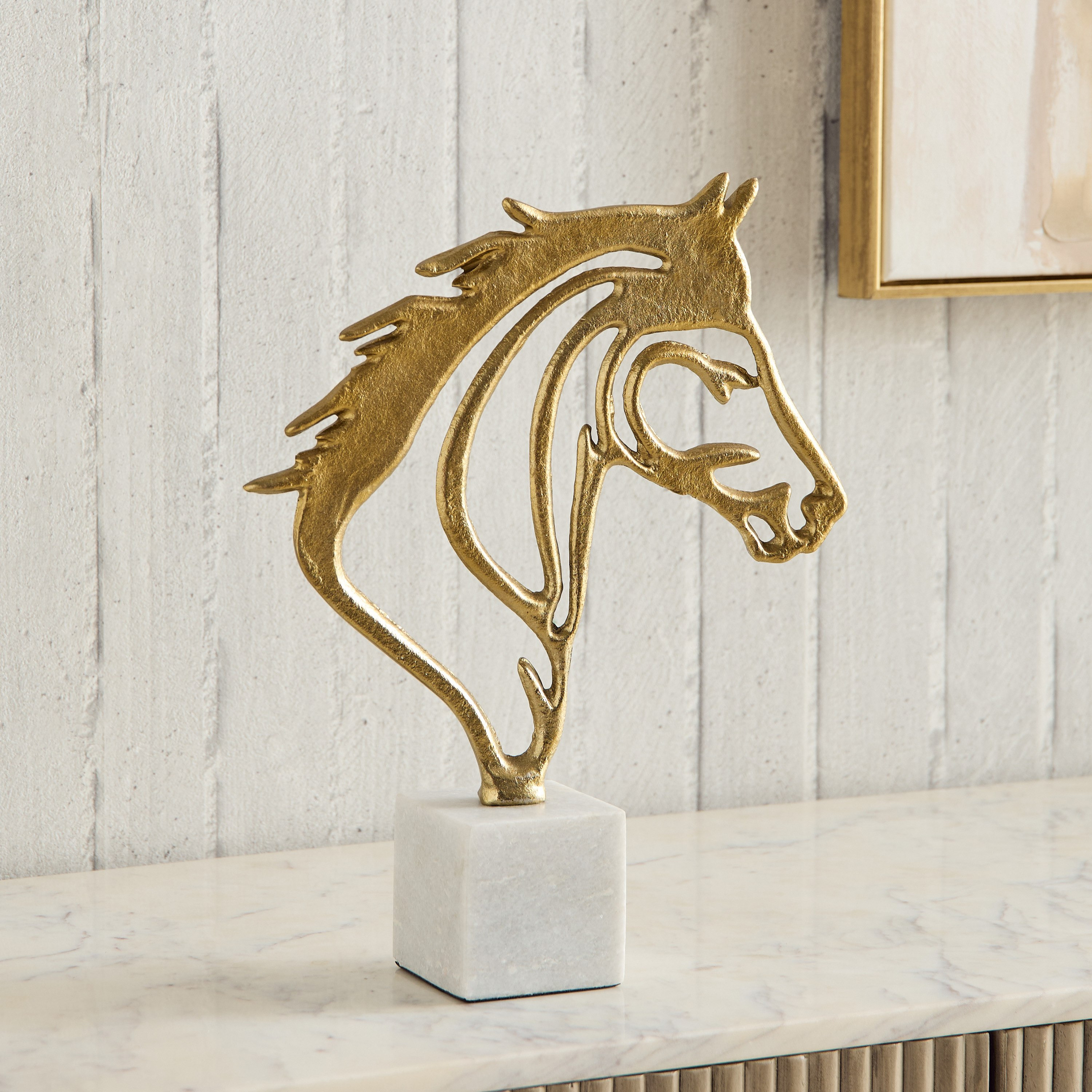 Astro Aluminium Horse Accent with Marble Base - 29x8x36 cm-hbxhomeware-homedecor-figurinesandornaments-image-4