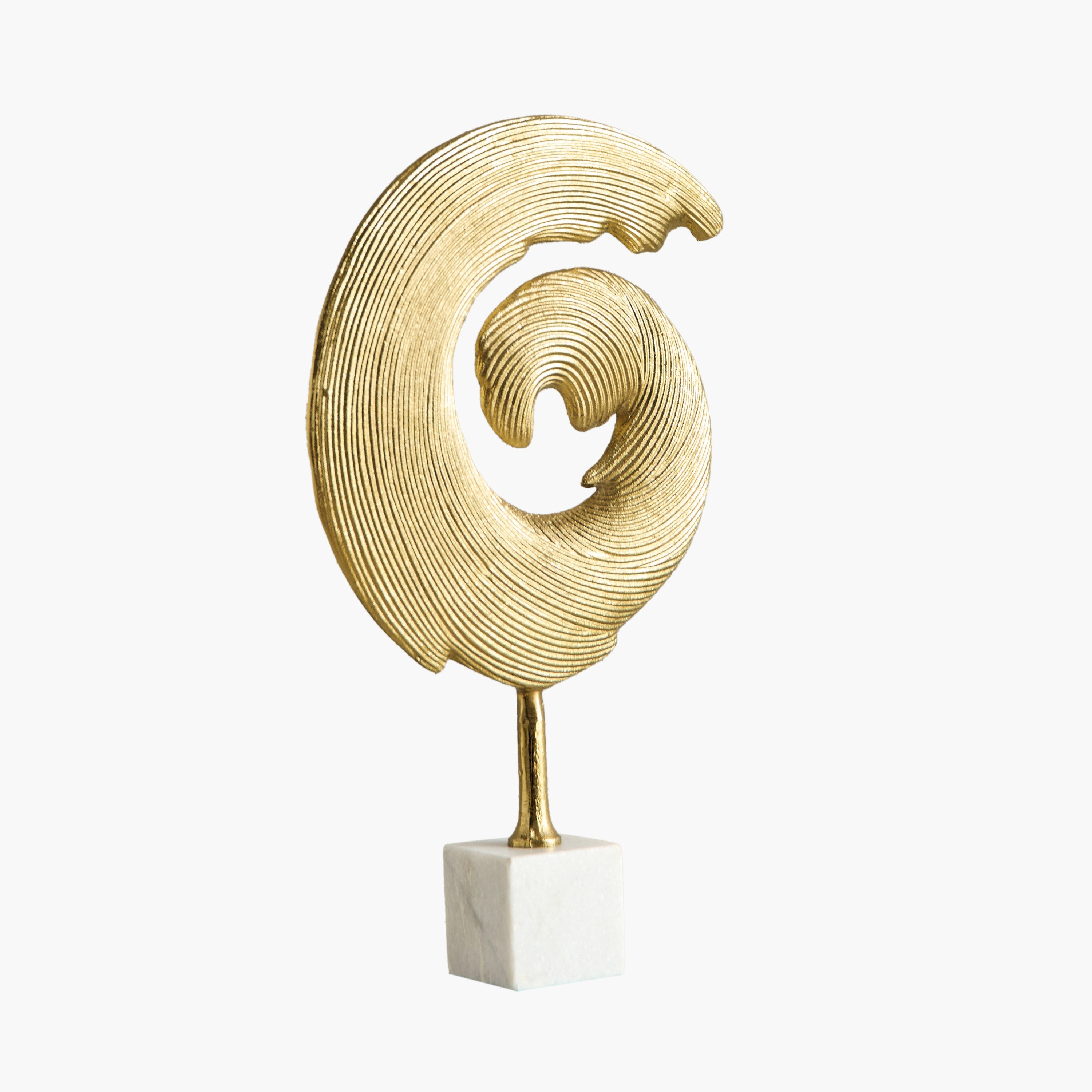 ديكور طاولة ألومنيوم تجريدي بقاعدة رخام من بليك - 29x8x50 سم-hbxhomeware-homedecor-figurinesandornaments-image-5