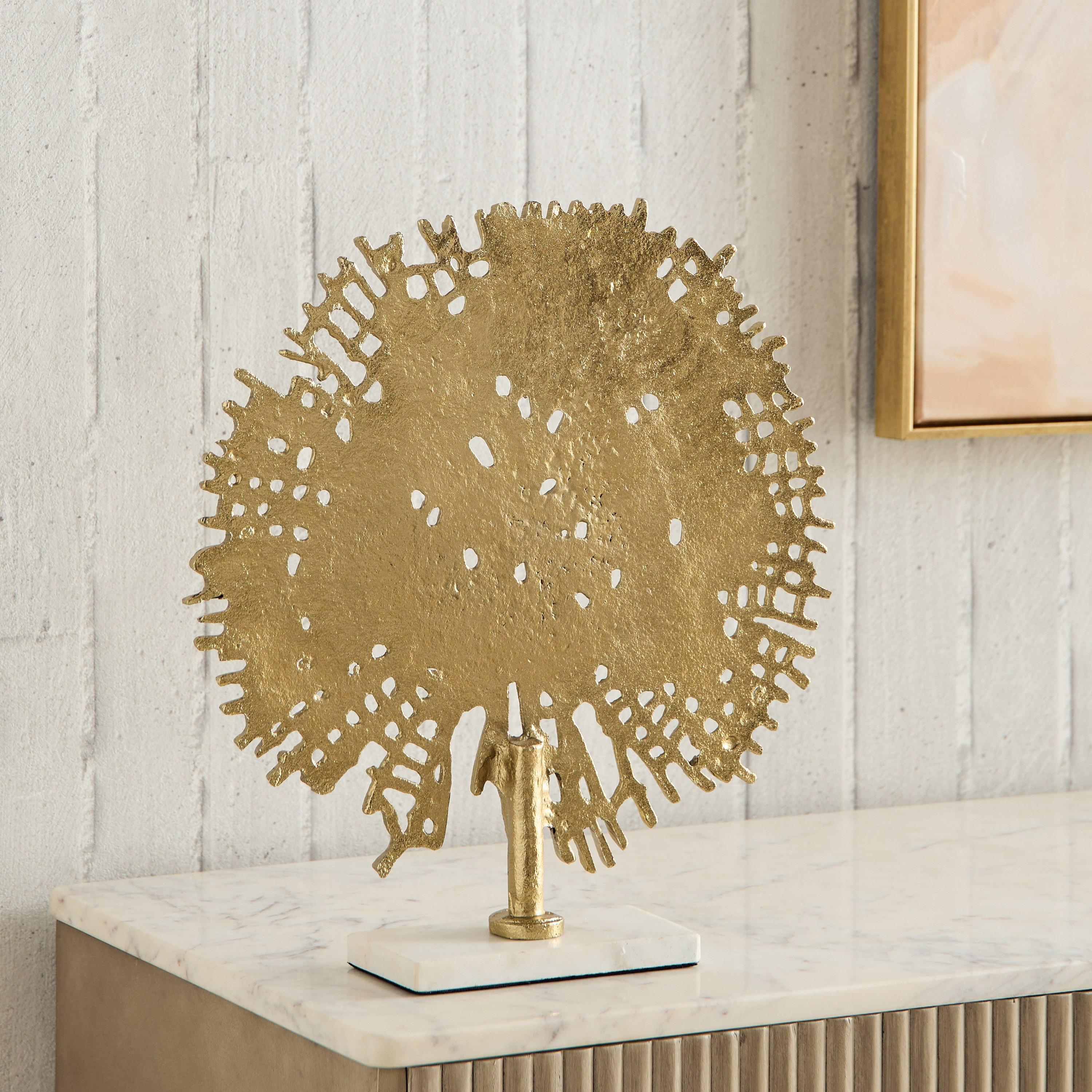 زينة طاولة شجرة الحياة ألومنيوم وقاعدة رخامية من بليك - 34×8.5×37 سم-hbxhomeware-homedecor-figurinesandornaments-image-5