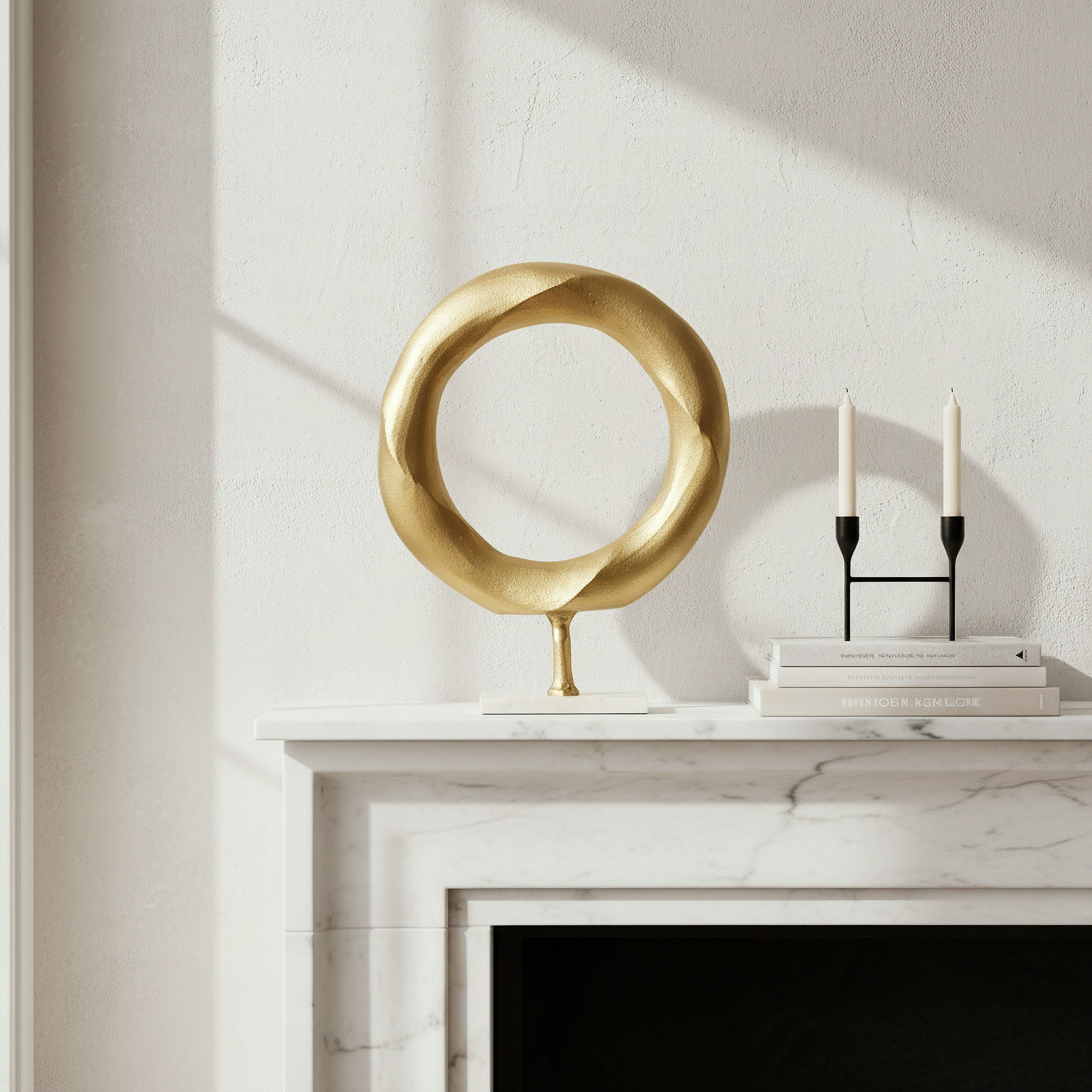 Blake Aluminium Round Table Accent with Marble Accent - 33x8x4.5 cm-hbxhomeware-homedecor-figurinesandornaments-image-3