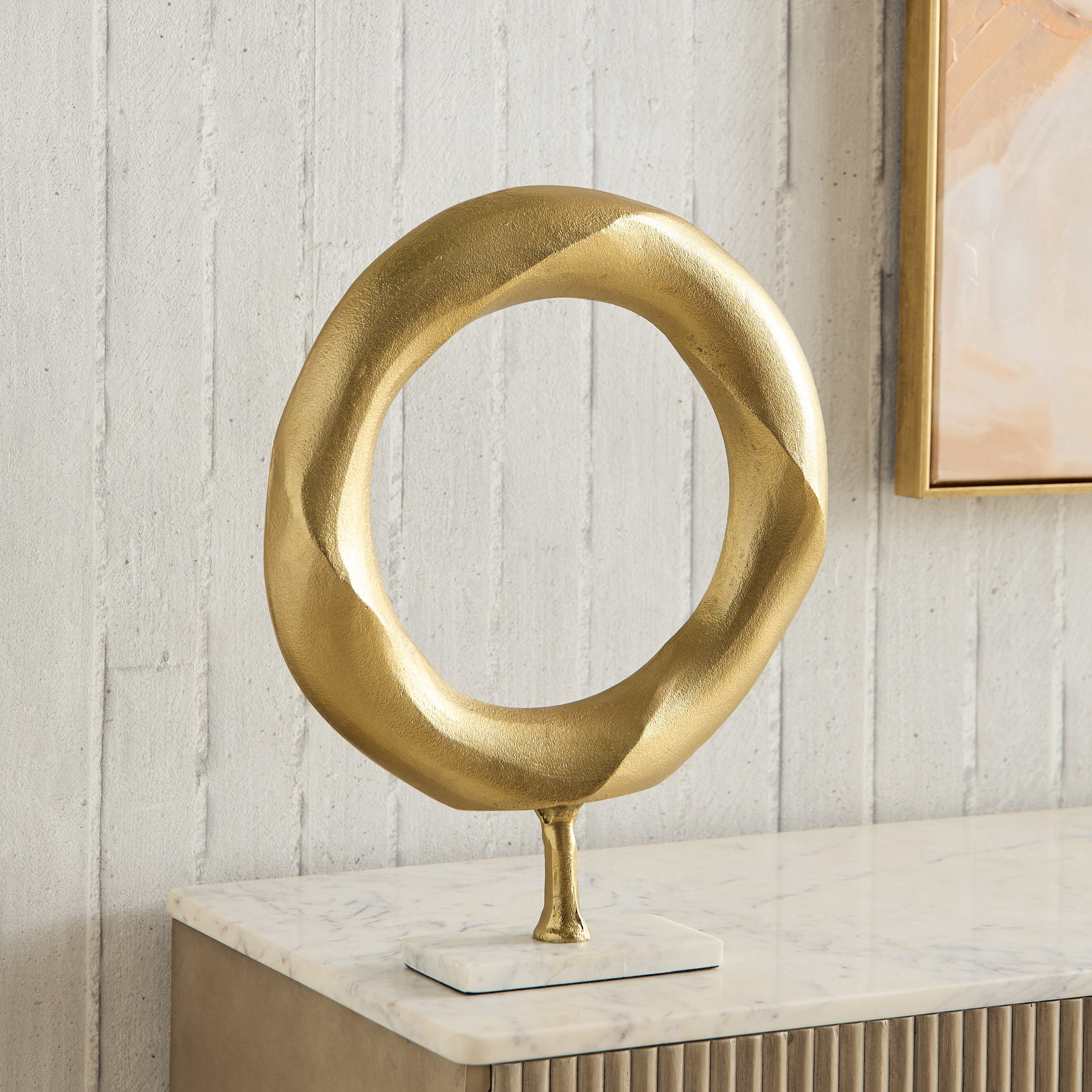 Blake Aluminium Round Table Accent with Marble Accent - 33x8x4.5 cm-hbxhomeware-homedecor-figurinesandornaments-image-4