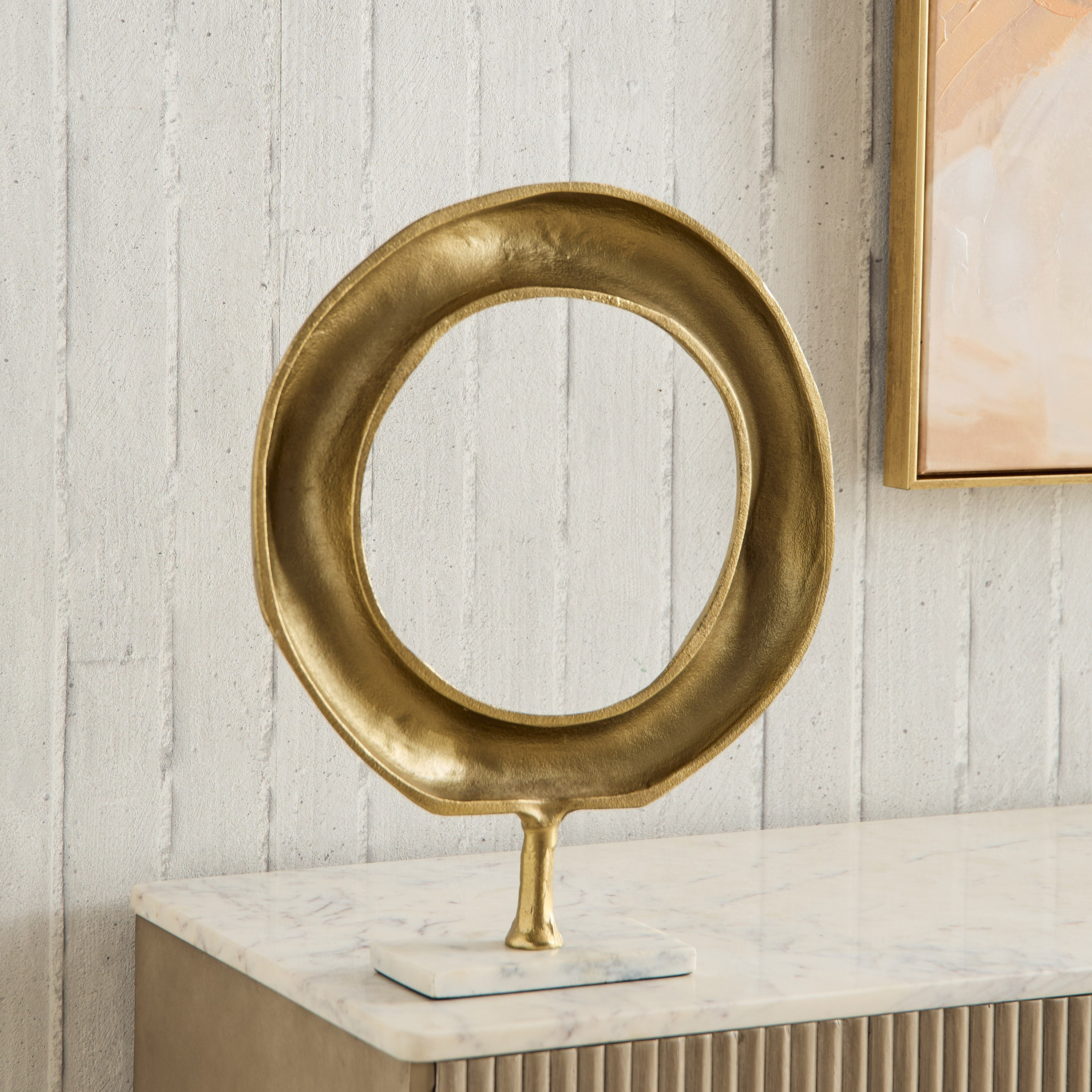 Blake Aluminium Round Table Accent with Marble Accent - 33x8x4.5 cm-hbxhomeware-homedecor-figurinesandornaments-image-5