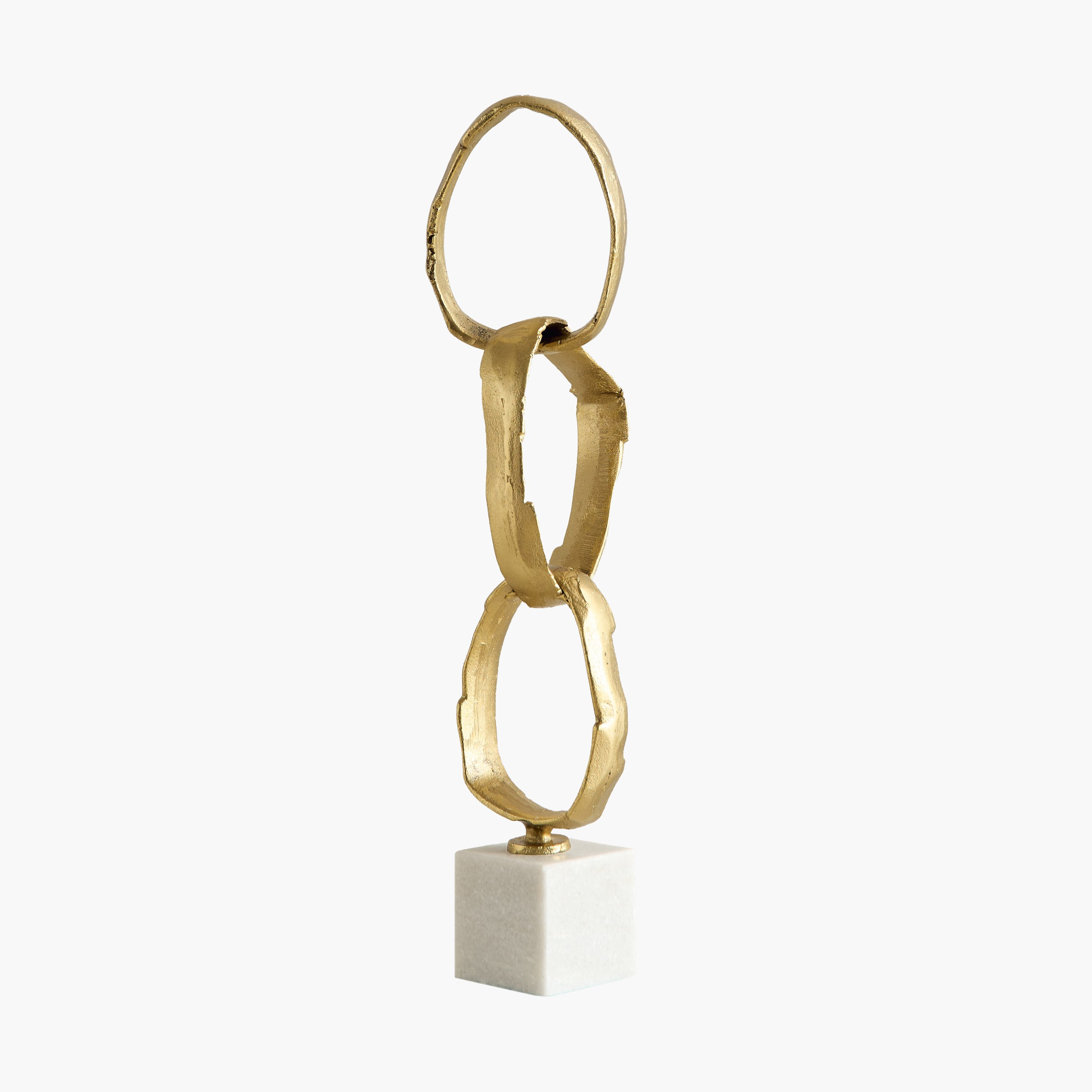 Blake Aluminium Abstract Ring Table Accent with Marble Base - 12.5x15x54 cm-hbxhomeware-homedecor-figurinesandornaments-image-7