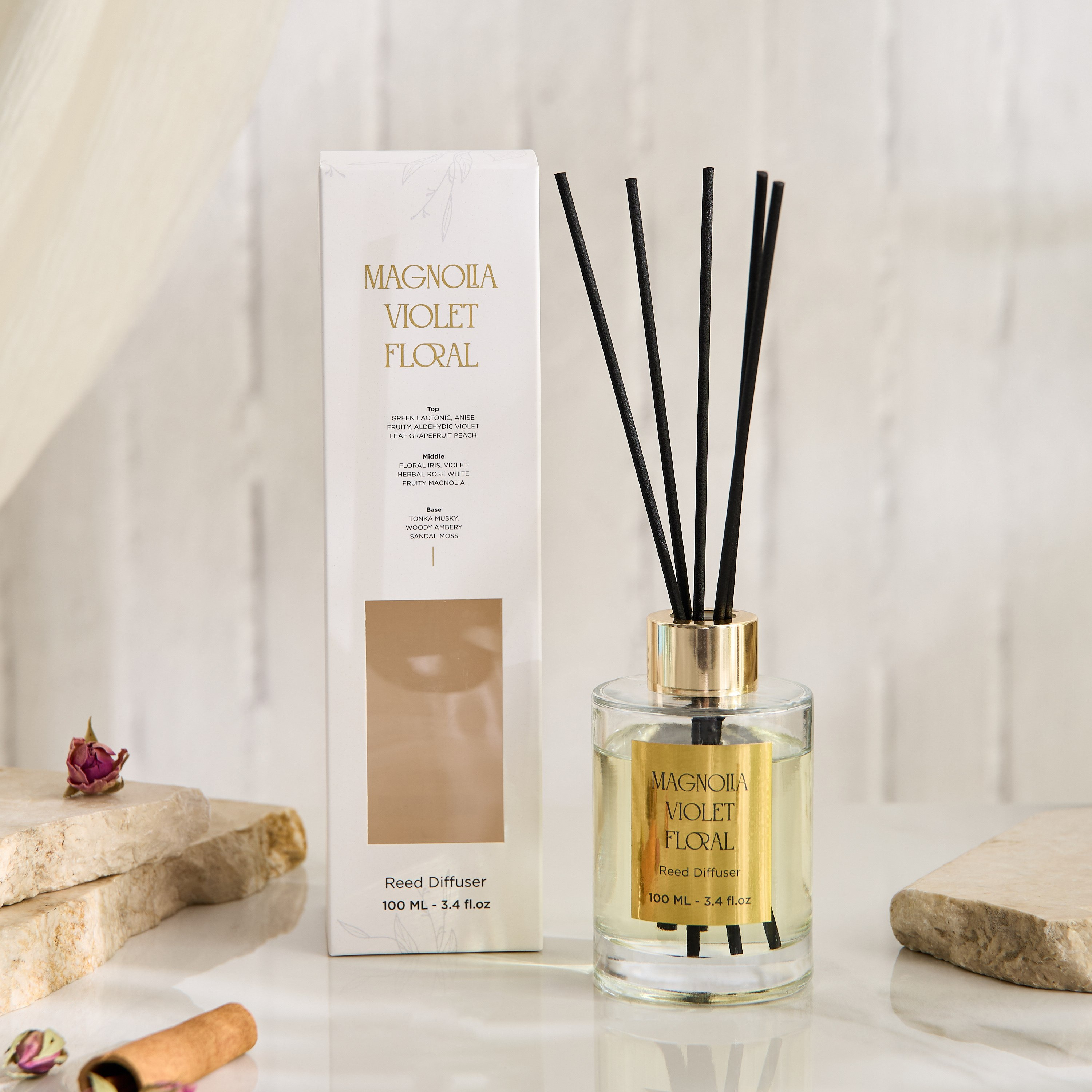 Evode Magnolia Violet Floral Reed Diffuser - 100 ml-hbxhomeware-hbxdecorandfurnishings-image-4