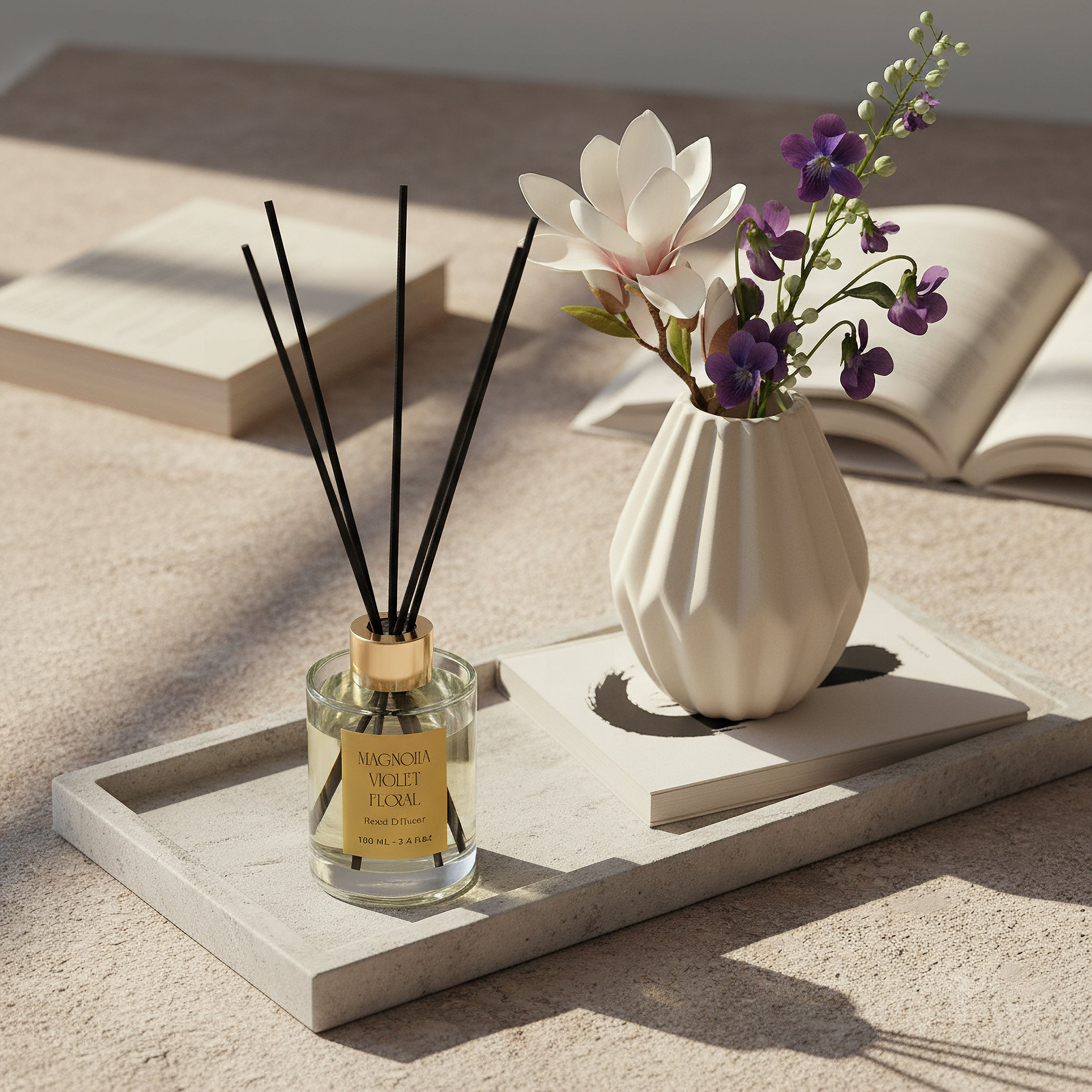 Evode Magnolia Violet Floral Reed Diffuser - 100 ml-hbxhomeware-hbxdecorandfurnishings-image-3