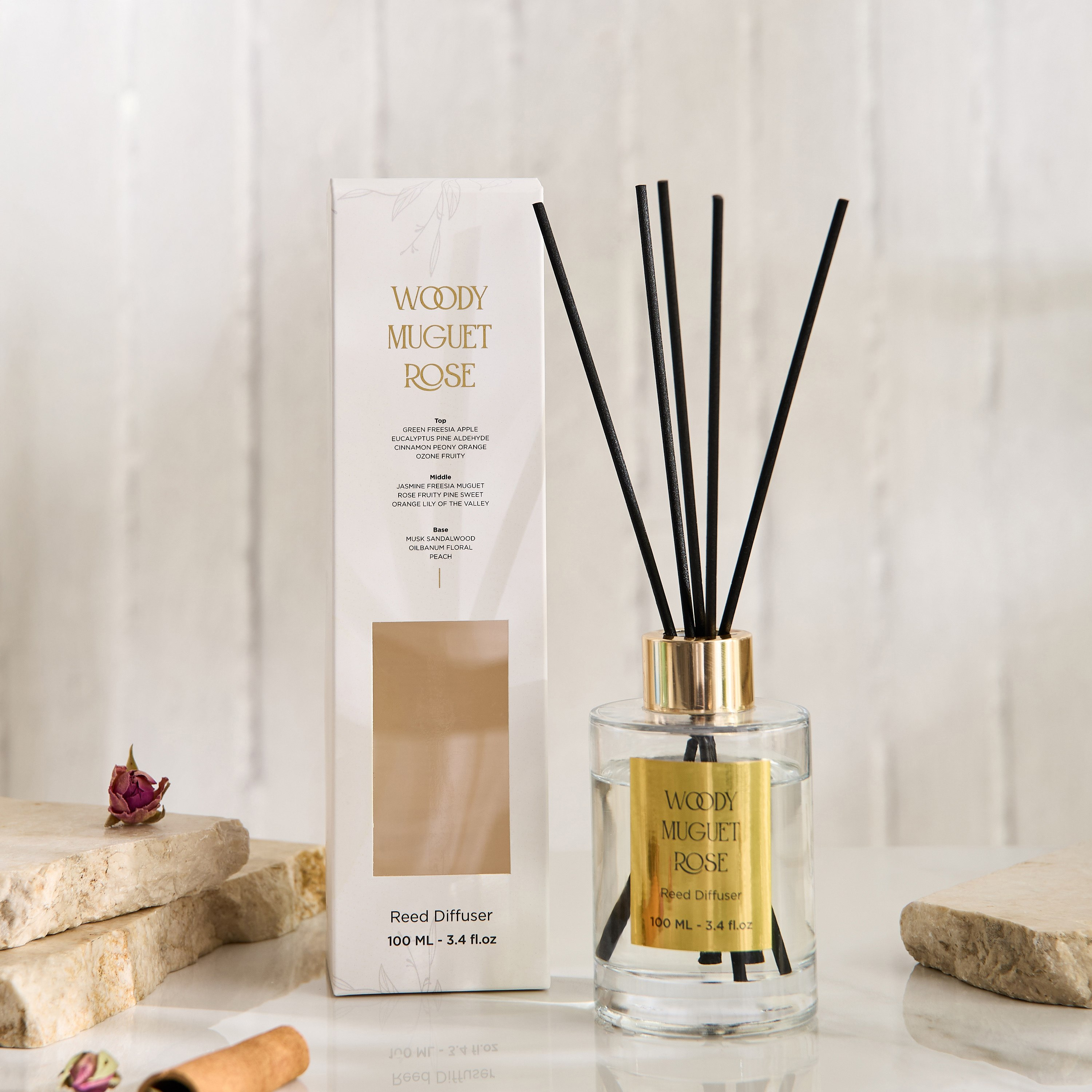 Evode Woody Muguet Rose Reed Diffuser - 100 ml-hbxhomeware-hbxdecorandfurnishings-image-4