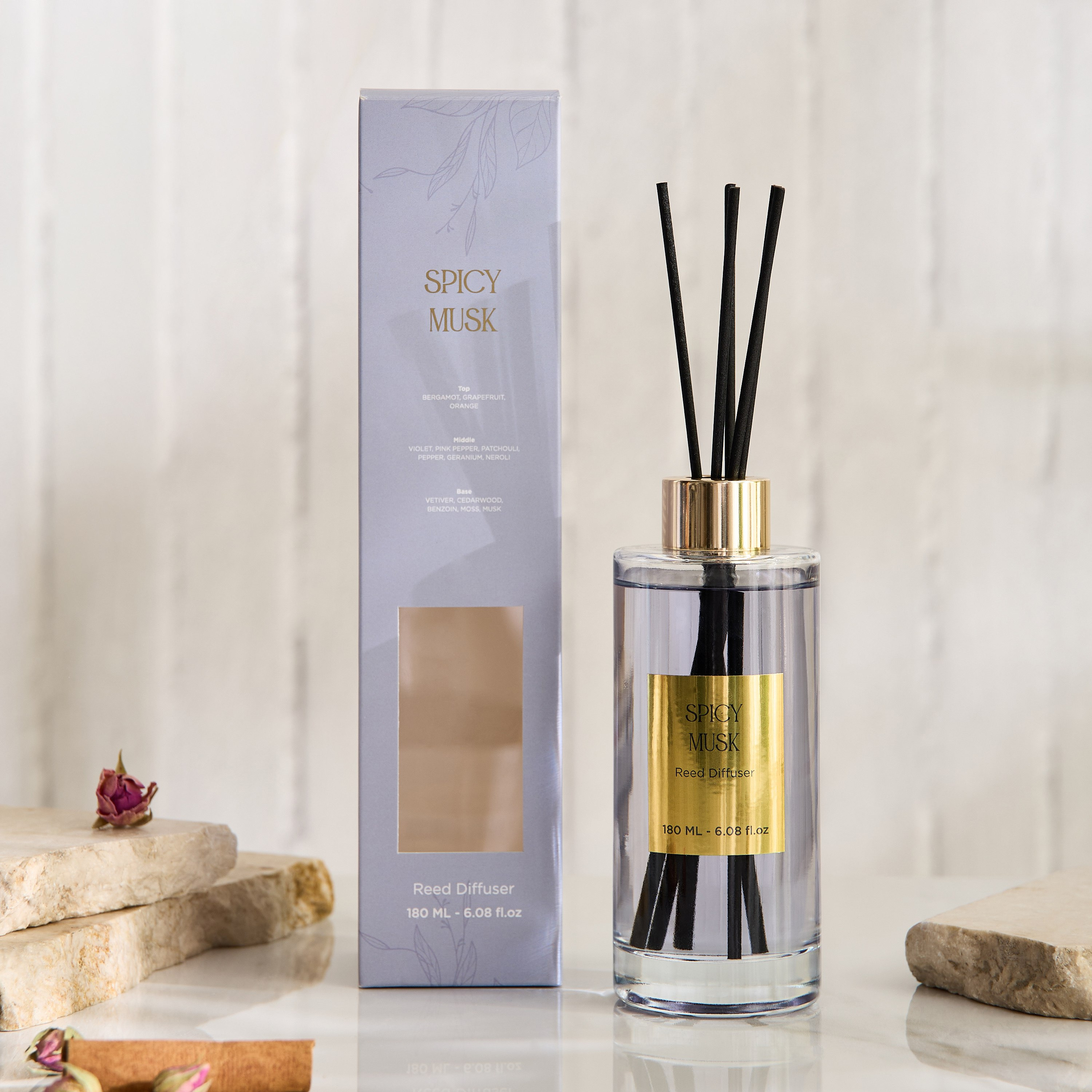 Evode Spicy Musk Reed Diffuser - 180 ml-hbxhomeware-hbxdecorandfurnishings-image-4
