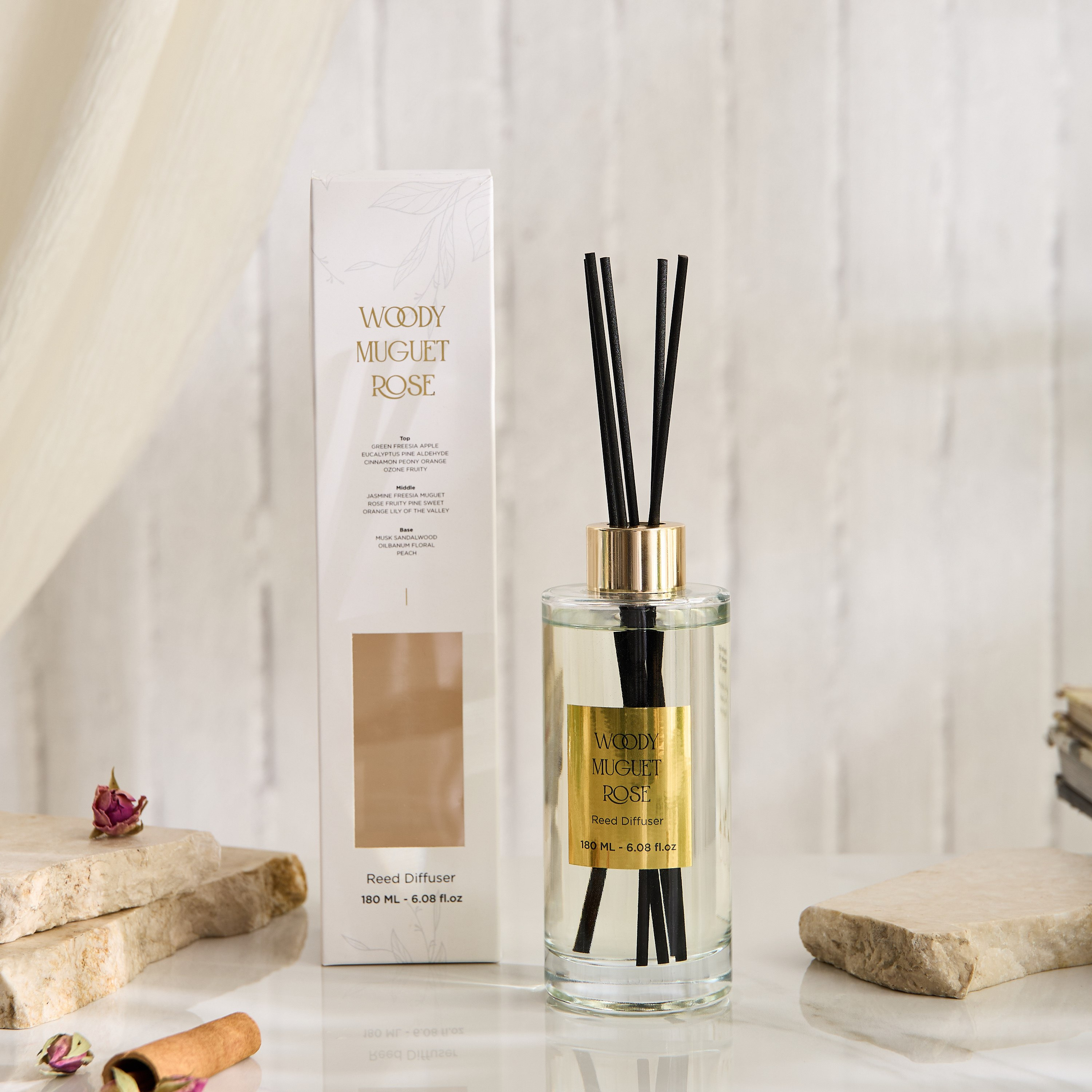 Evode Woody Muguet Rose Reed Diffuser - 180 ml-hbxhomeware-hbxdecorandfurnishings-image-4