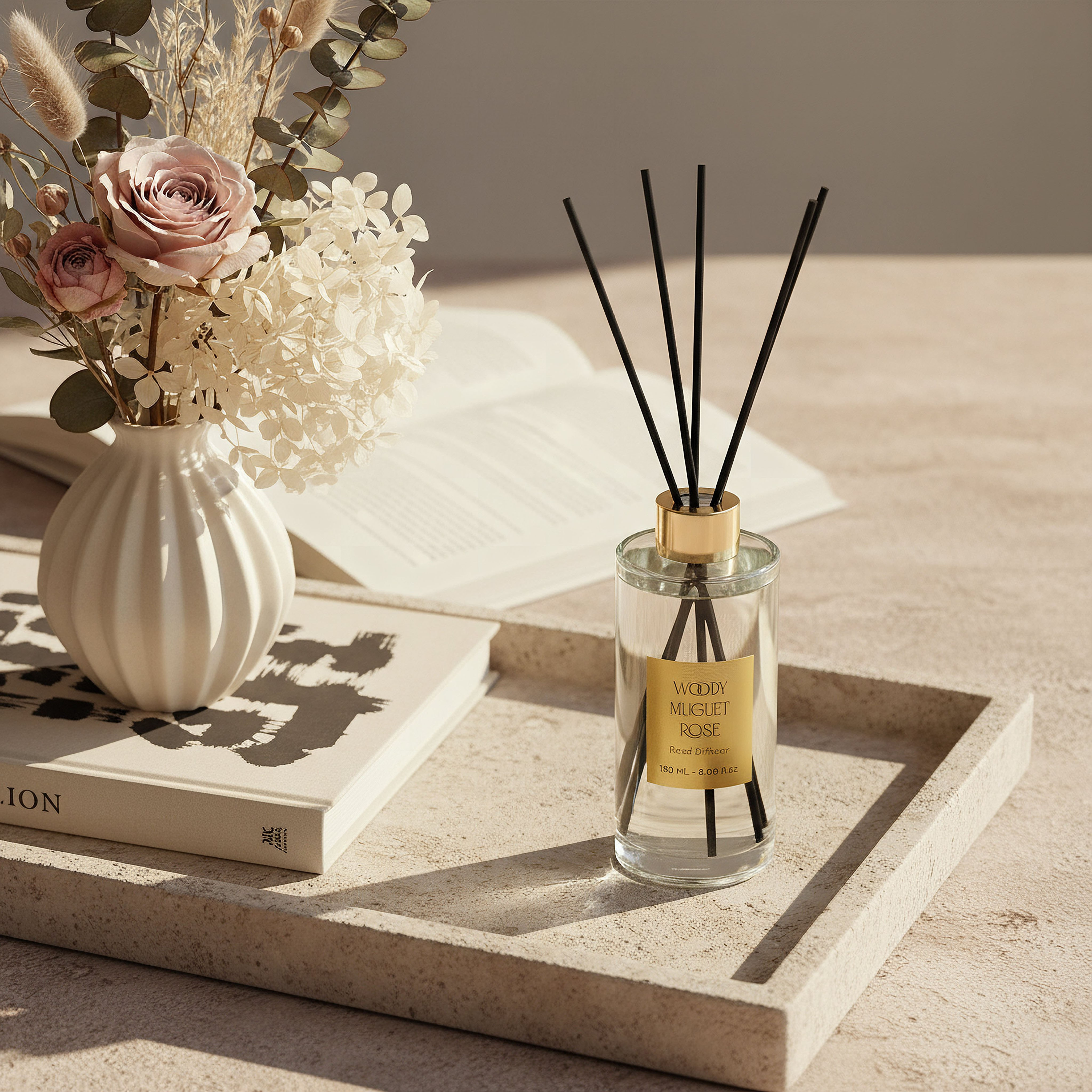 Evode Woody Muguet Rose Reed Diffuser - 180 ml-hbxhomeware-hbxdecorandfurnishings-image-3