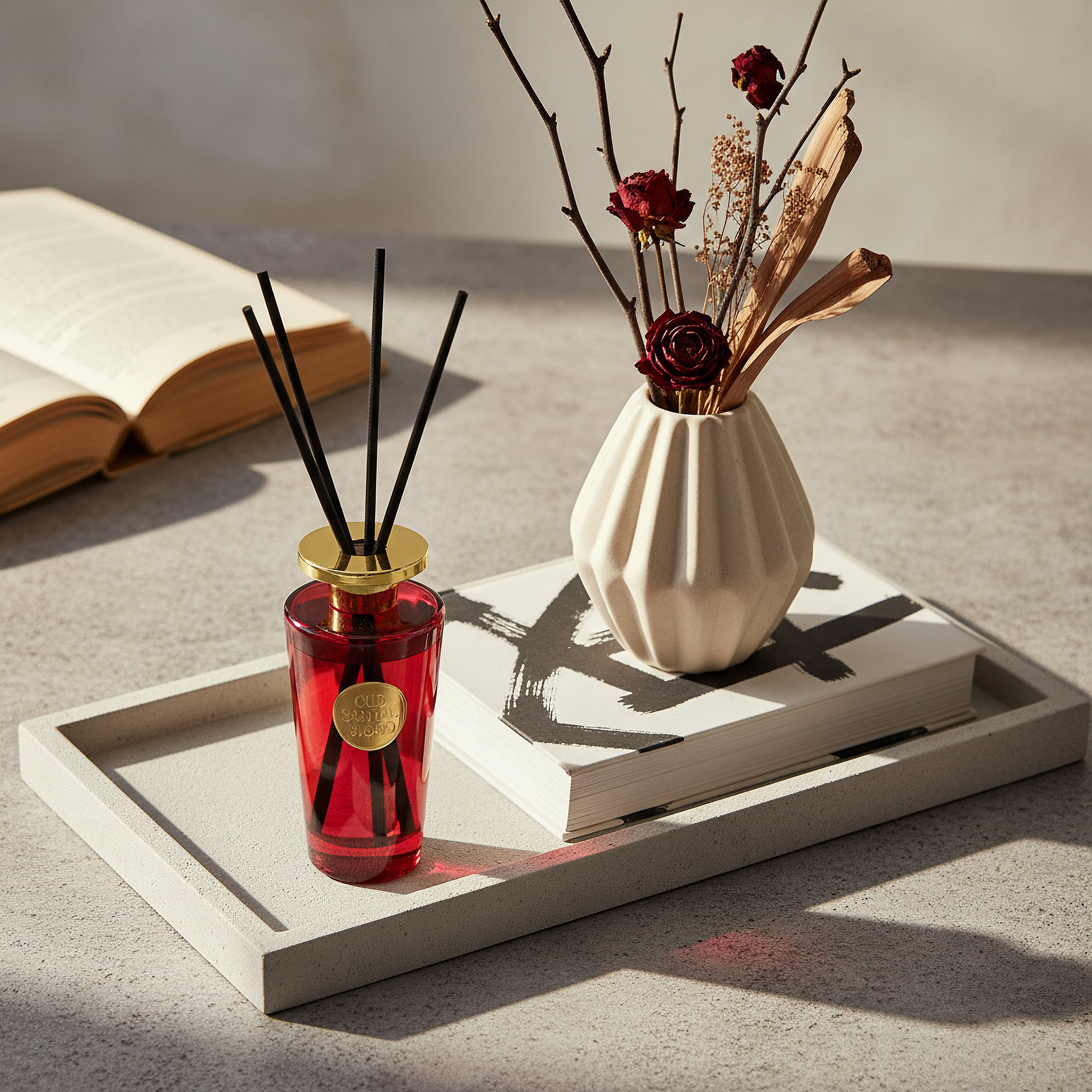 Evode Premium Collection Oud Sandalwood Reed Diffuser - 450 ml-hbxhomeware-hbxdecorandfurnishings-image-4