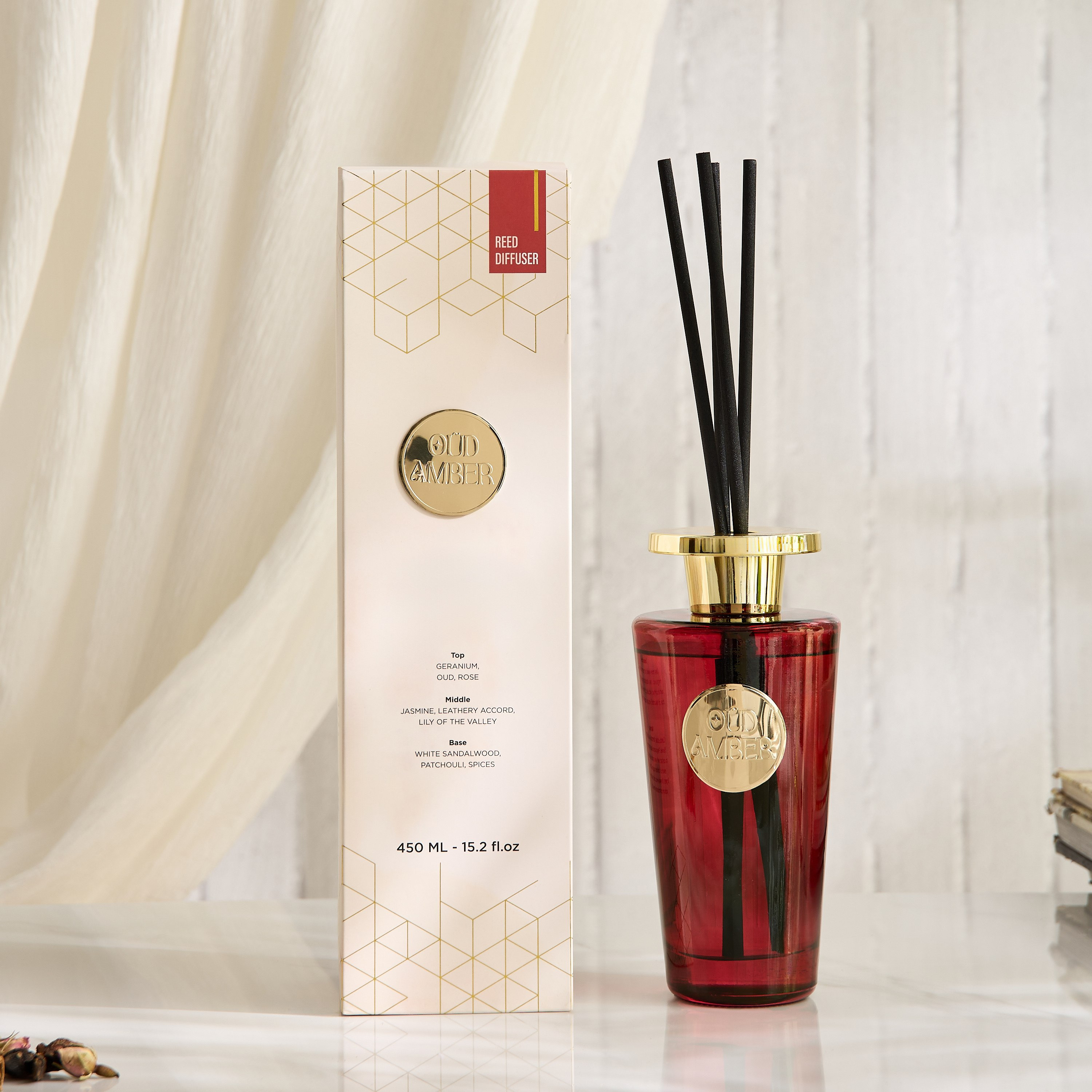 موزع عطور عيدان خشبية برائحة العود والعنبر بريميوم كوليكشن من إيفود - 450 مل-hbxhomeware-hbxdecorandfurnishings-image-4