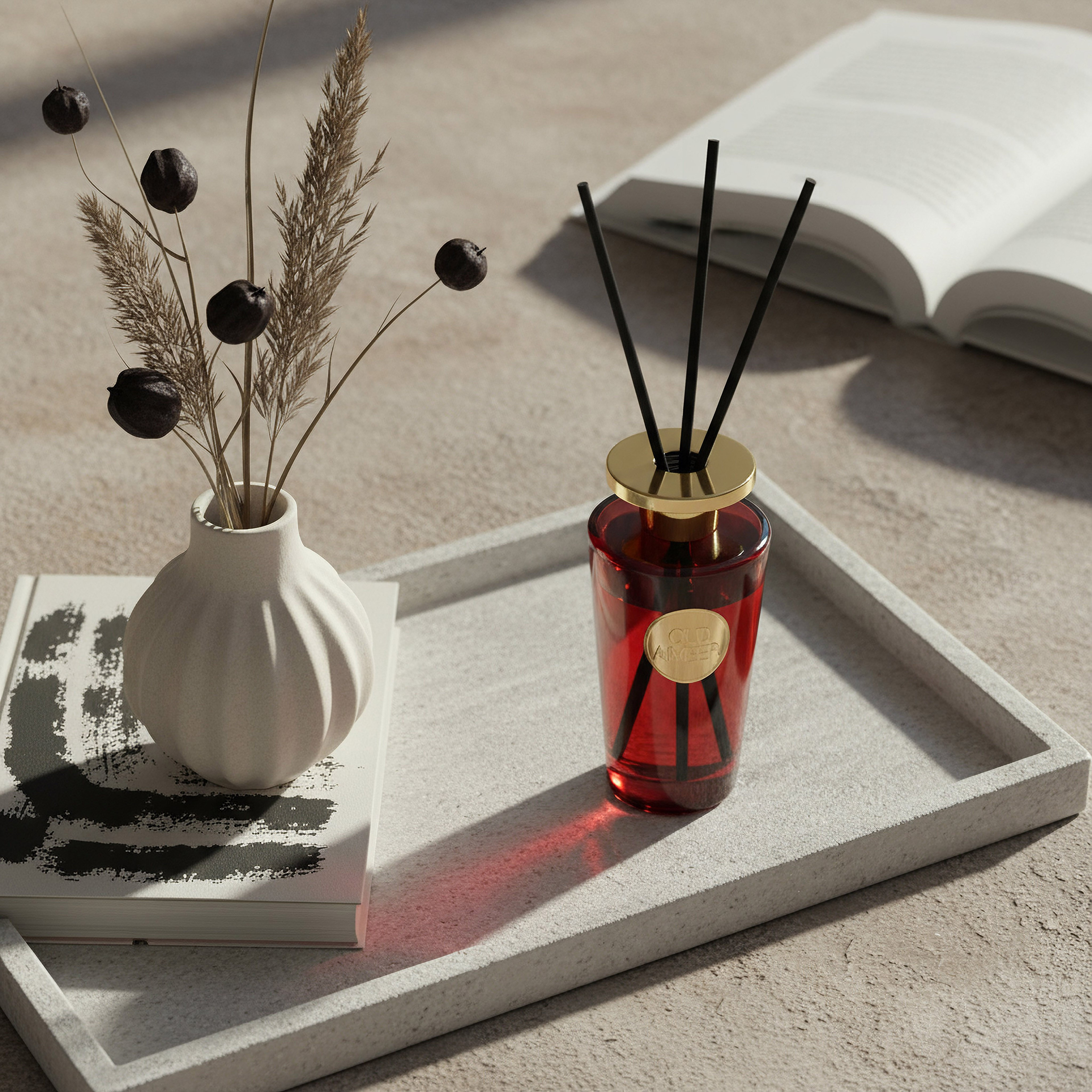 موزع عطور عيدان خشبية برائحة العود والعنبر بريميوم كوليكشن من إيفود - 450 مل-hbxhomeware-hbxdecorandfurnishings-image-3