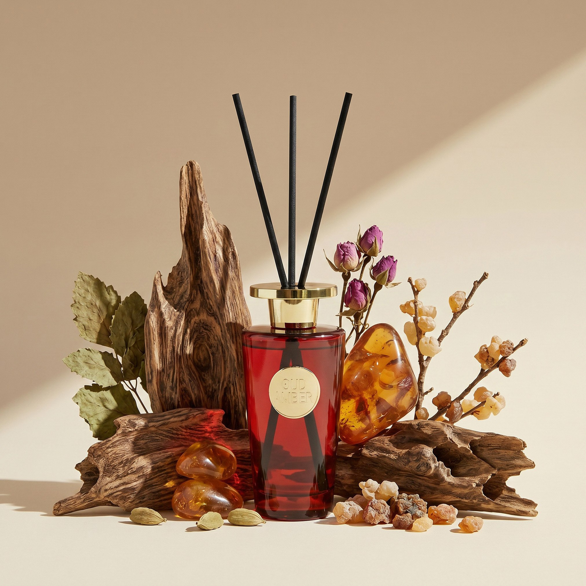 Evode Premium Collection Oud Amber Reed Diffuser - 450 ml-hbxhomeware-hbxdecorandfurnishings-image-1