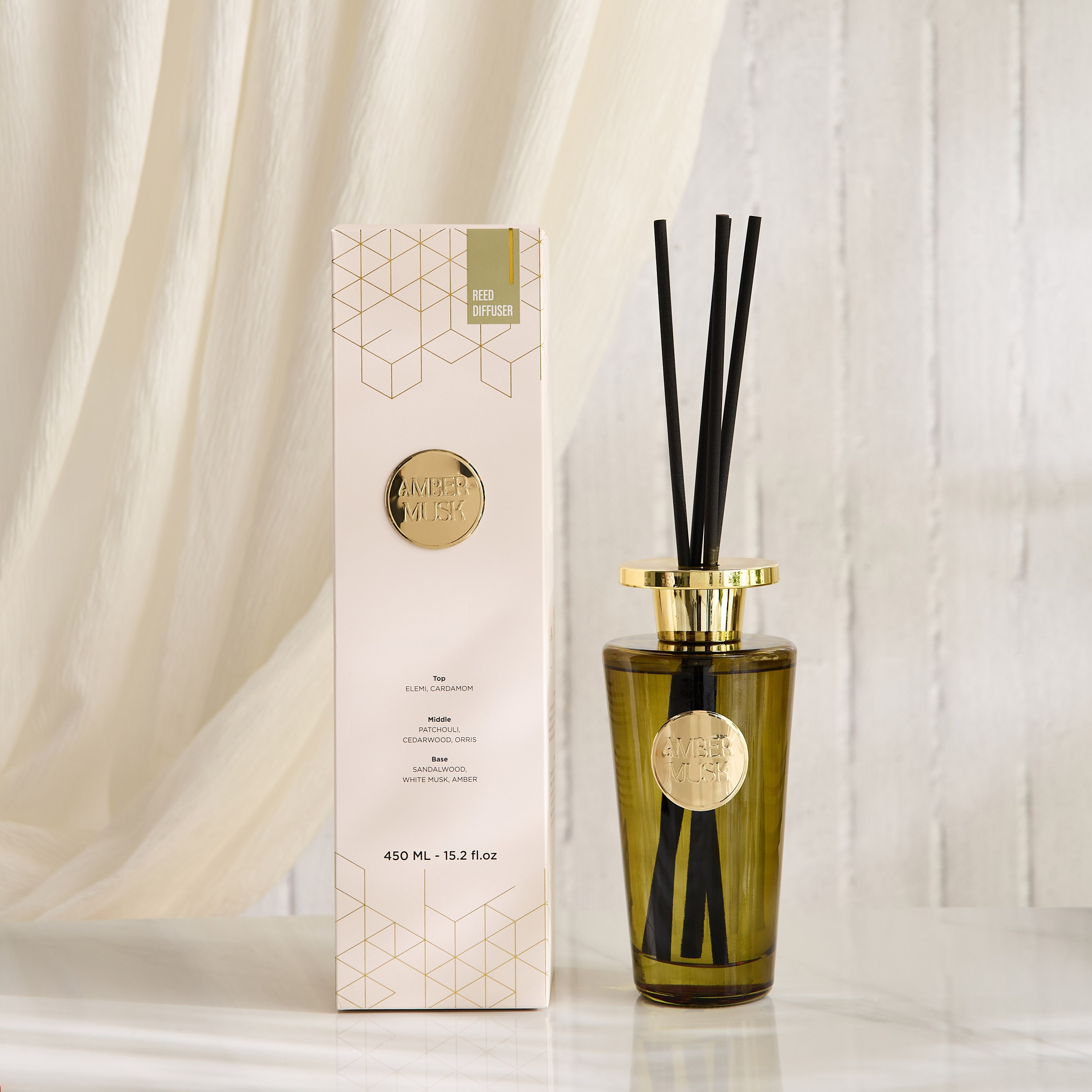 Evode  Premium Collection Amber Musk Reed Diffuser - 450 ml-hbxhomeware-hbxdecorandfurnishings-image-4