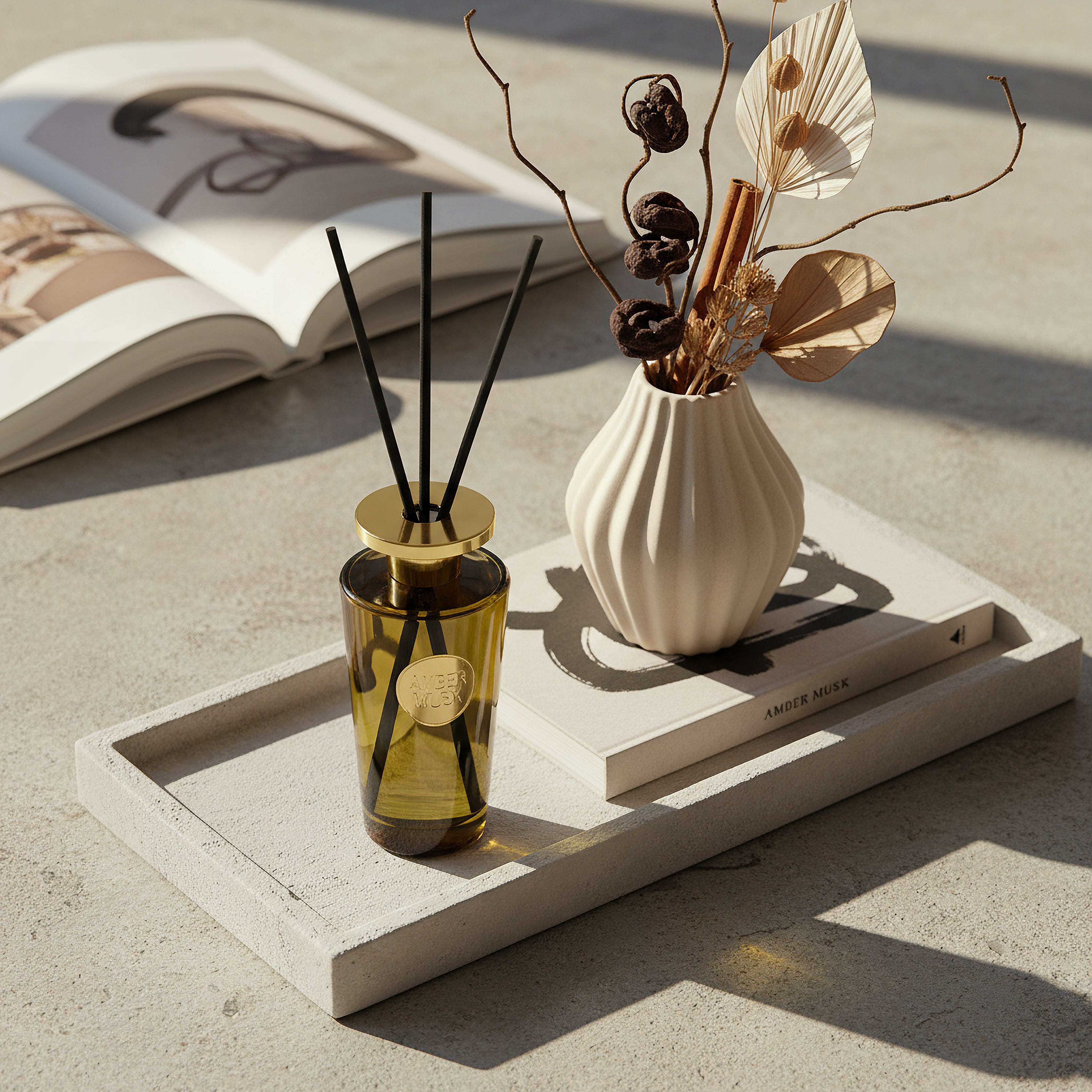 Evode  Premium Collection Amber Musk Reed Diffuser - 450 ml-hbxhomeware-hbxdecorandfurnishings-image-3