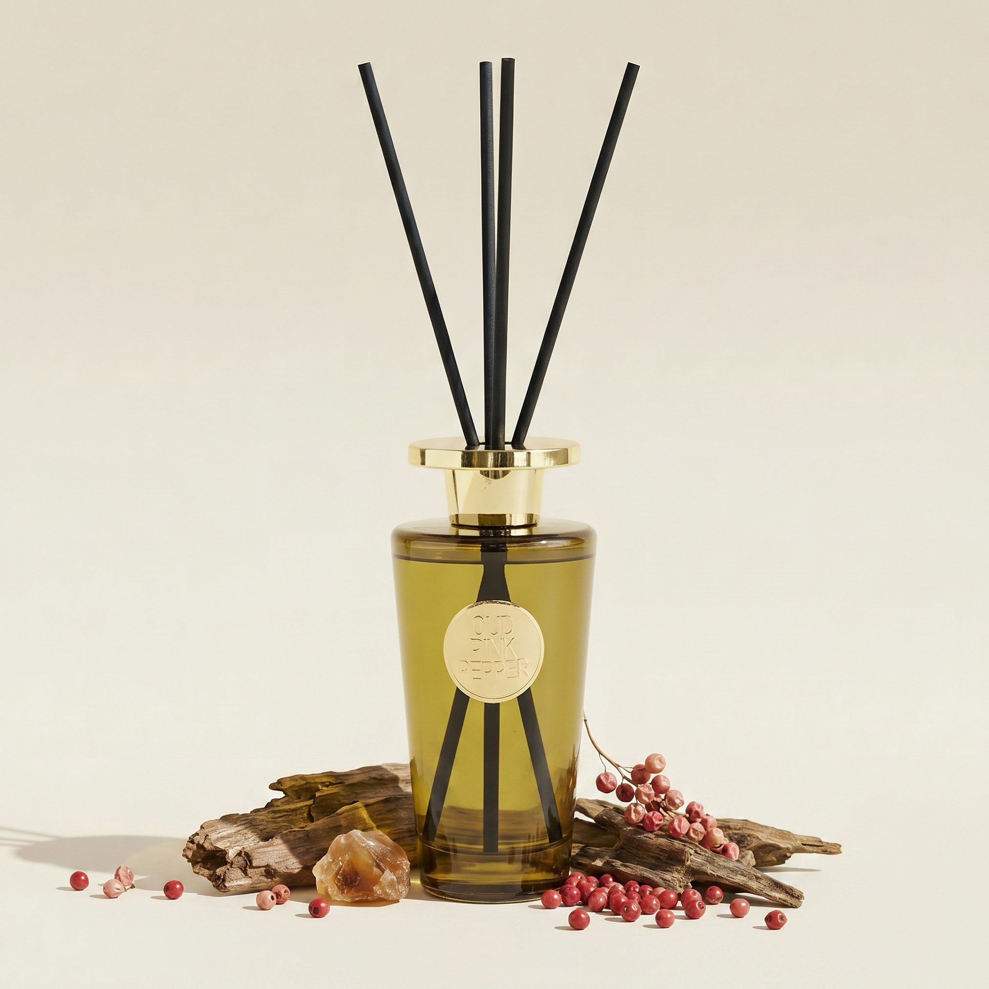 Evode Premium Collection Oudh Pink Pepper Reed Diffuser - 450 ml-hbxhomeware-hbxdecorandfurnishings-image-1