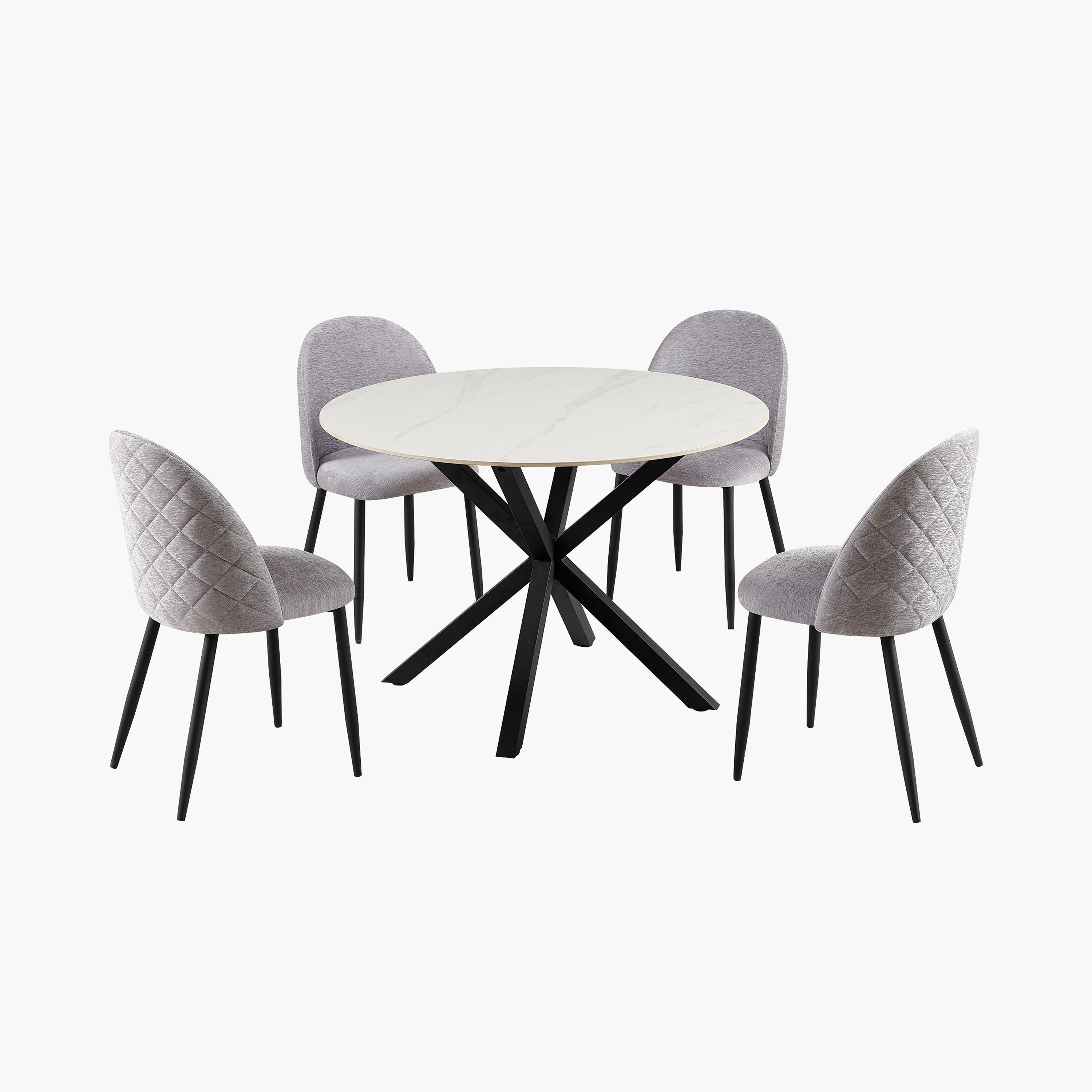 طقم طاولة سفرة مستديرة من الحجر الملبد لـ 4 مقاعد من ويلويك-hbxfurniture-diningtablesandsets-diningtables-fourseater-image-8