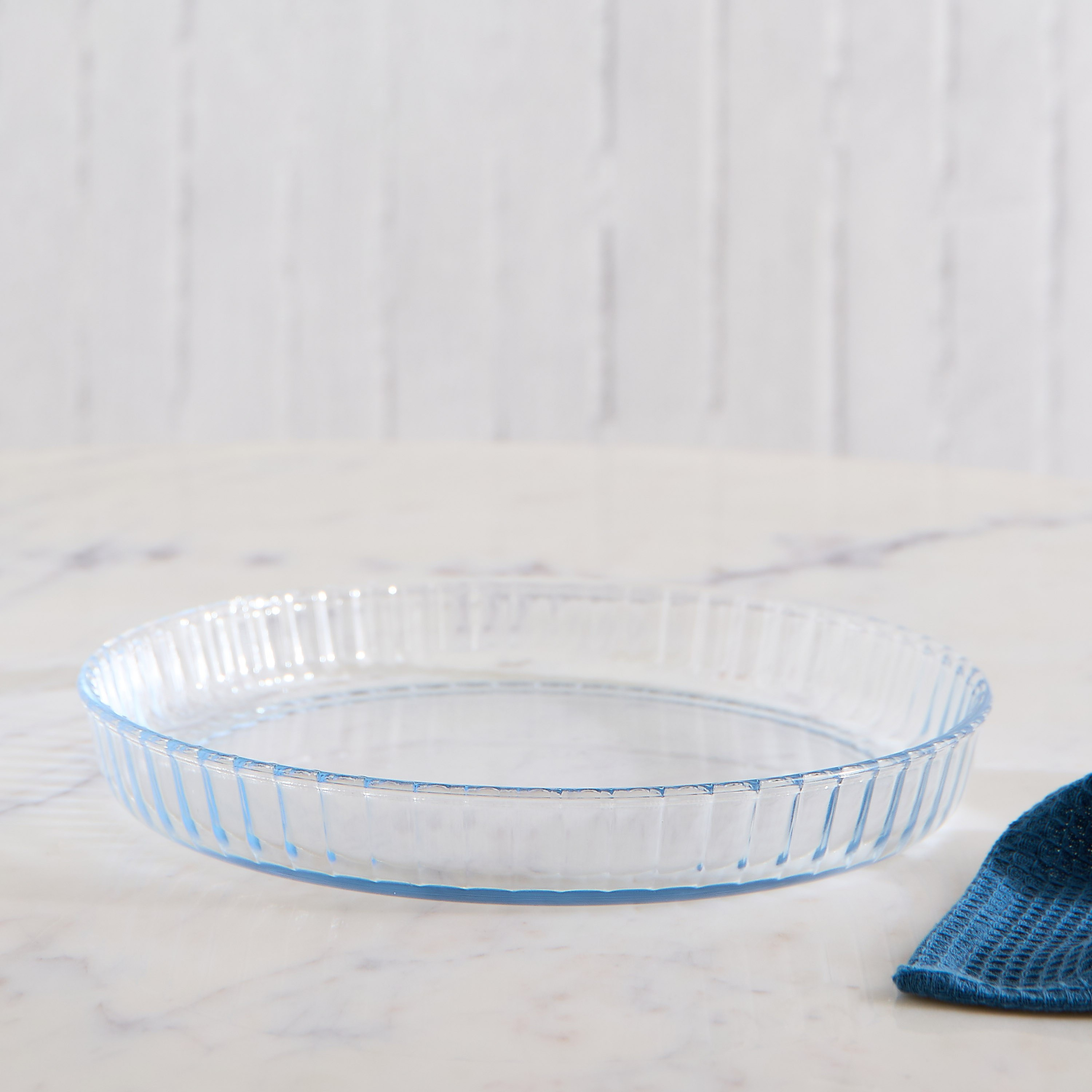 صينية خبز زجاجية دائرية محزّزة من بيك أولوجي - 1450 مل-hbxkitchen-bakeware-image-1