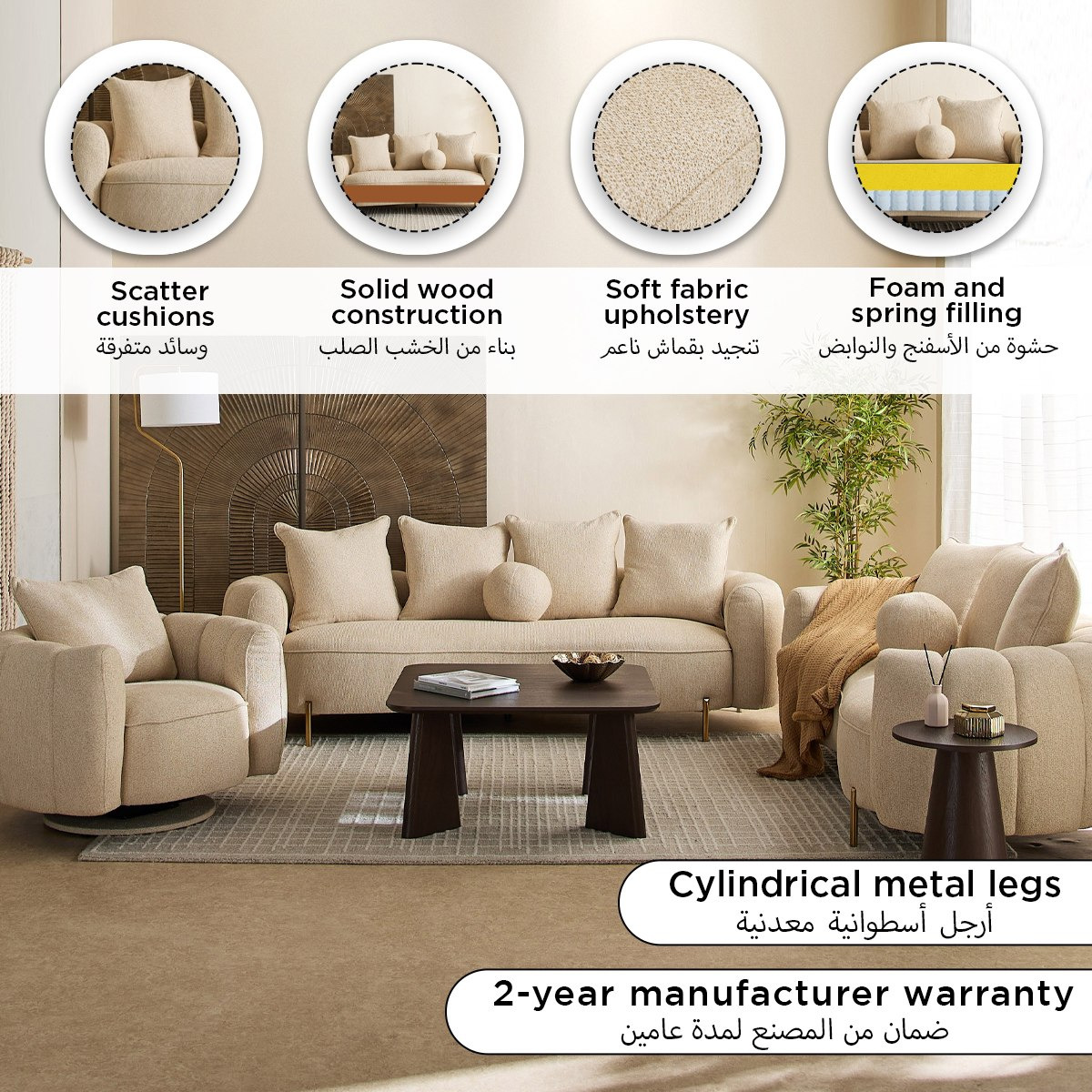 France 3-Seater Fabric Sofa with 4 Cushions-hbxlivingroom-sofasandarmchairs-sofas-image-13