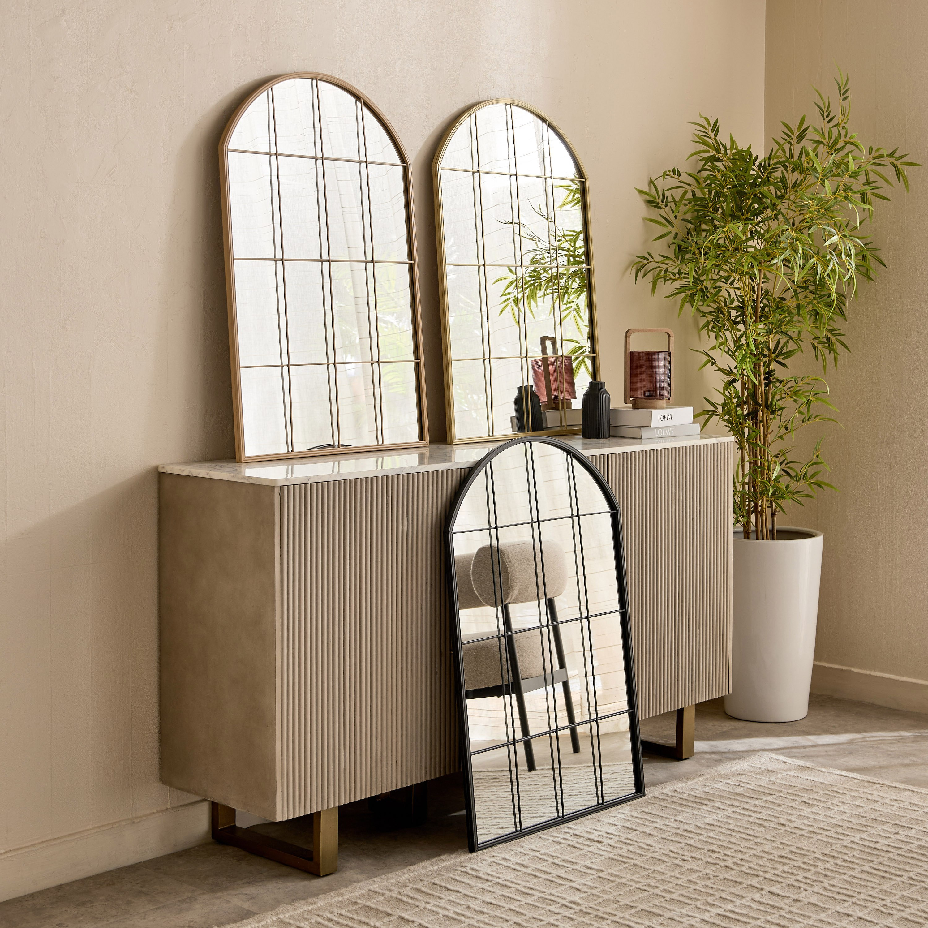 Sana-Bruce Metal Windowpane Wall Mirror - 60x90 cm-PROMO_HB_AE_B1G1_250925-image-4