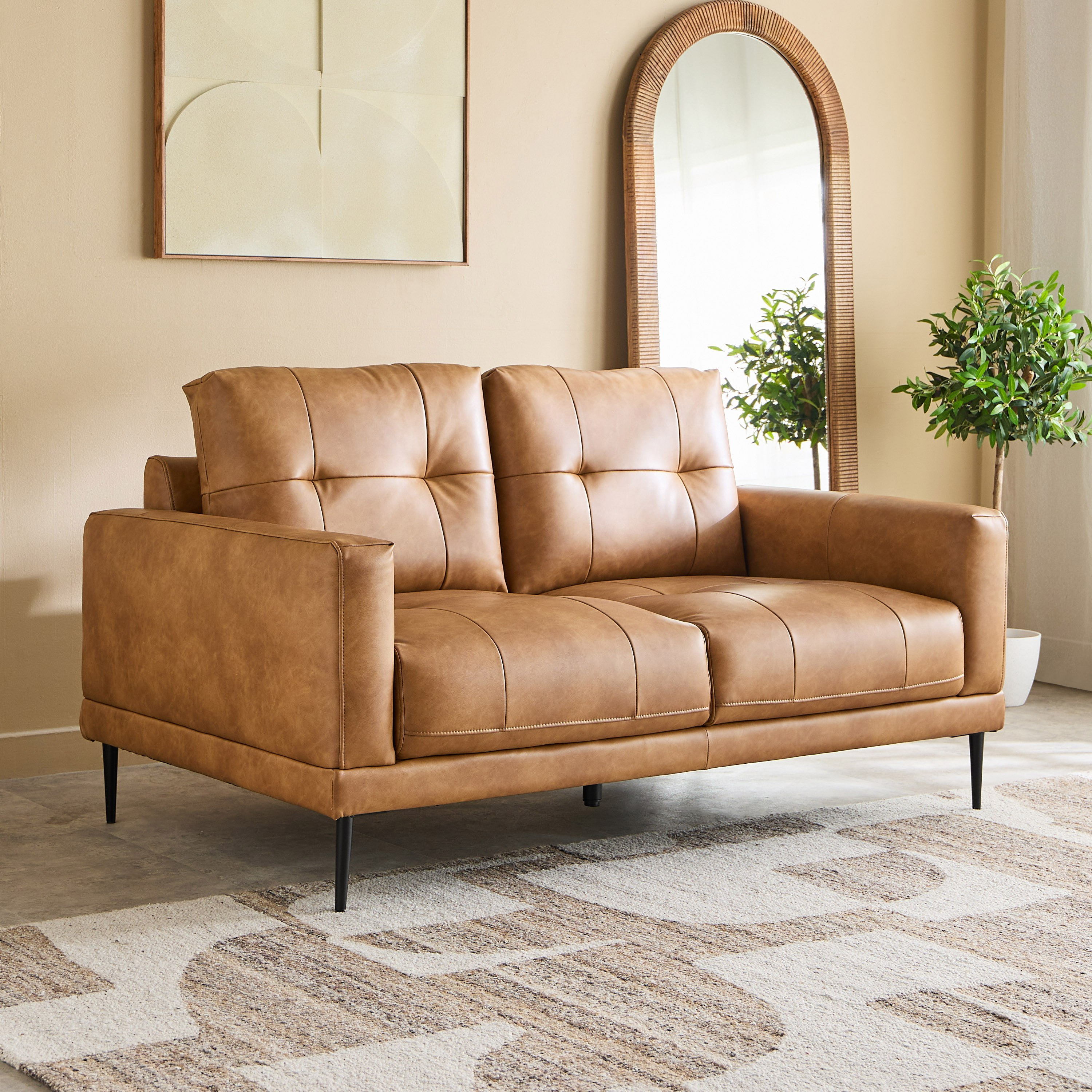 Parker 2-Seater Leather Air Fabric Sofa-hbxlivingroom-sofasandarmchairs-sofas-image-1